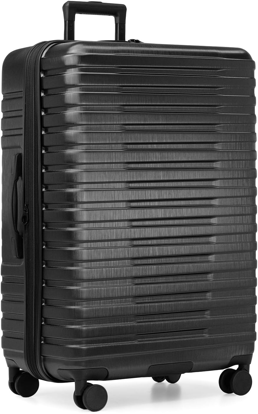 U.S. Traveler Boren Polycarbonate Hardside Rugged Travel Suitcase Luggage with 8 Spinner Wheels, Aluminum Handle, Black, Checked-Large 30-Inch - Image 2