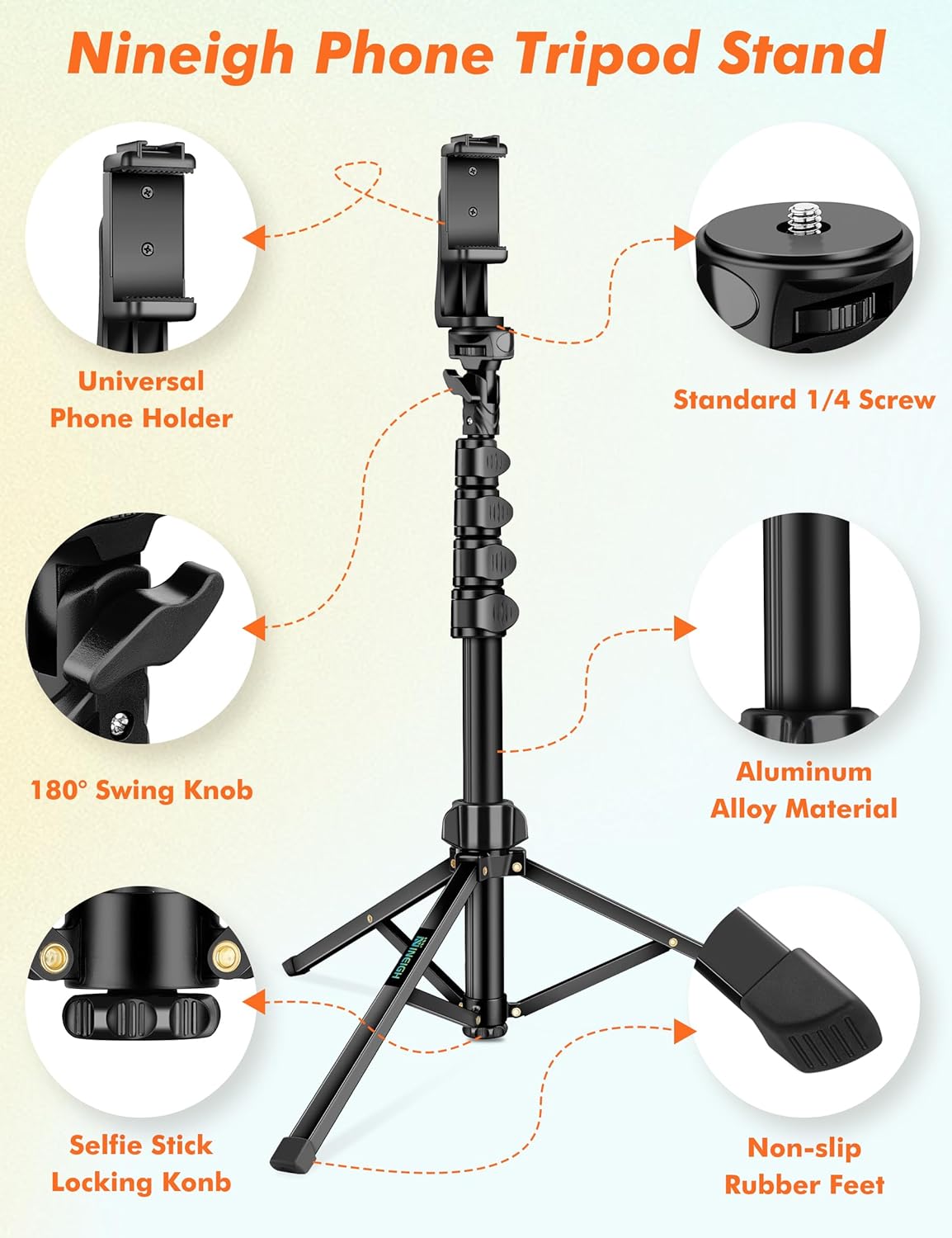 71" Tripod for iPhone, Phone Tripod Selfie Stick with Remote, Cell Phone Tripods & Tall Travel Tripods for Recording Video Selfies Photo, Compatible with iPhone 17 16 15 14 Pro Max 13 Android - Image 8