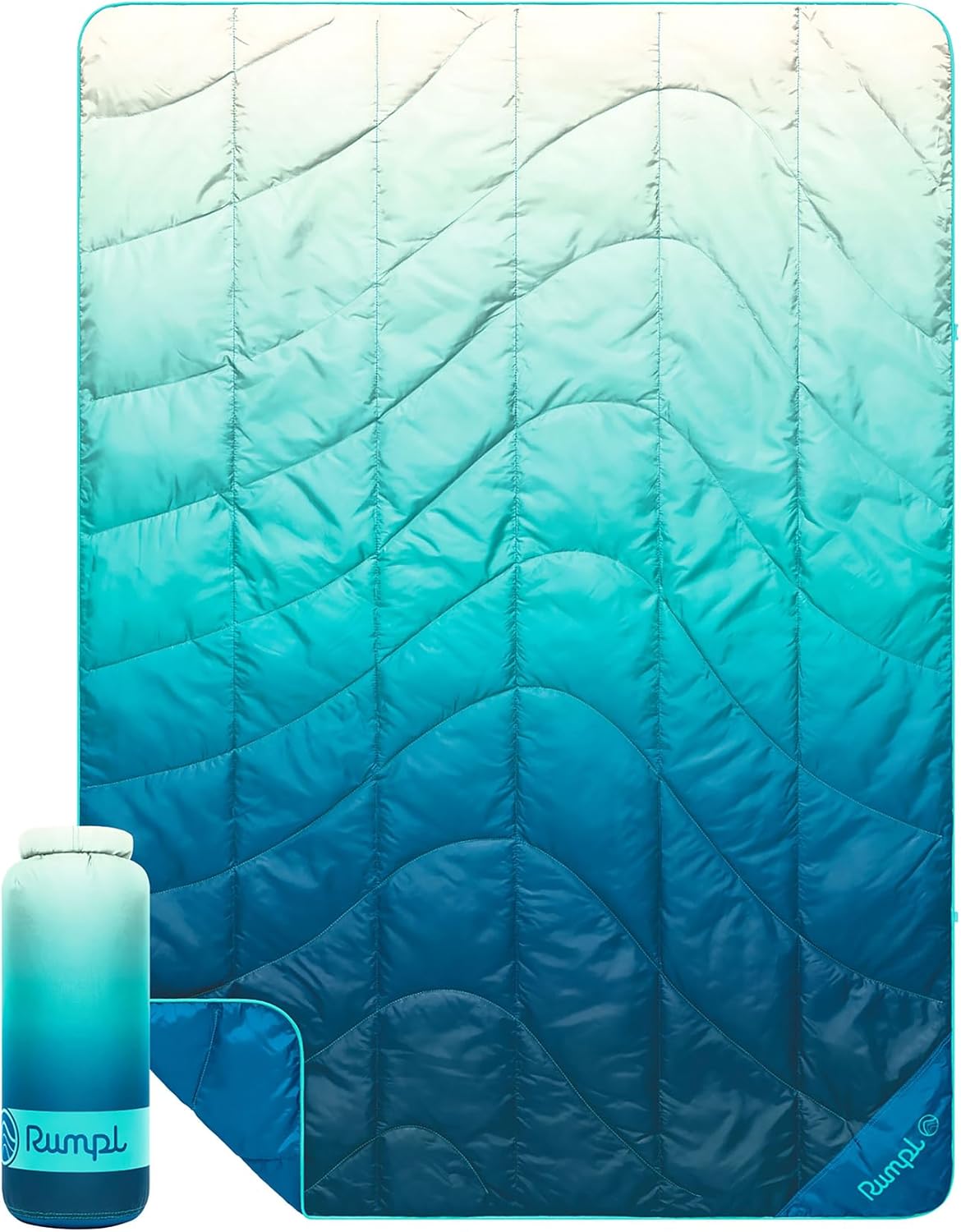 Rumpl Travel Puffy Blanket, Ultra-Packable Travel-Size Warmth and Comfort, Deepfoam Fade - Image 2