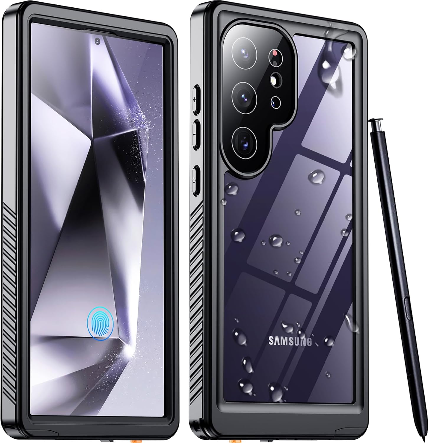 Designed for Samsung Galaxy S24 Ultra Case Waterproof, Built-in Screen Protector Full Protection Heavy Duty Shockproof Anti-Scratched Rugged Case for Galaxy S24 Ultra 6.8'' (Black/Clear) - Image 2