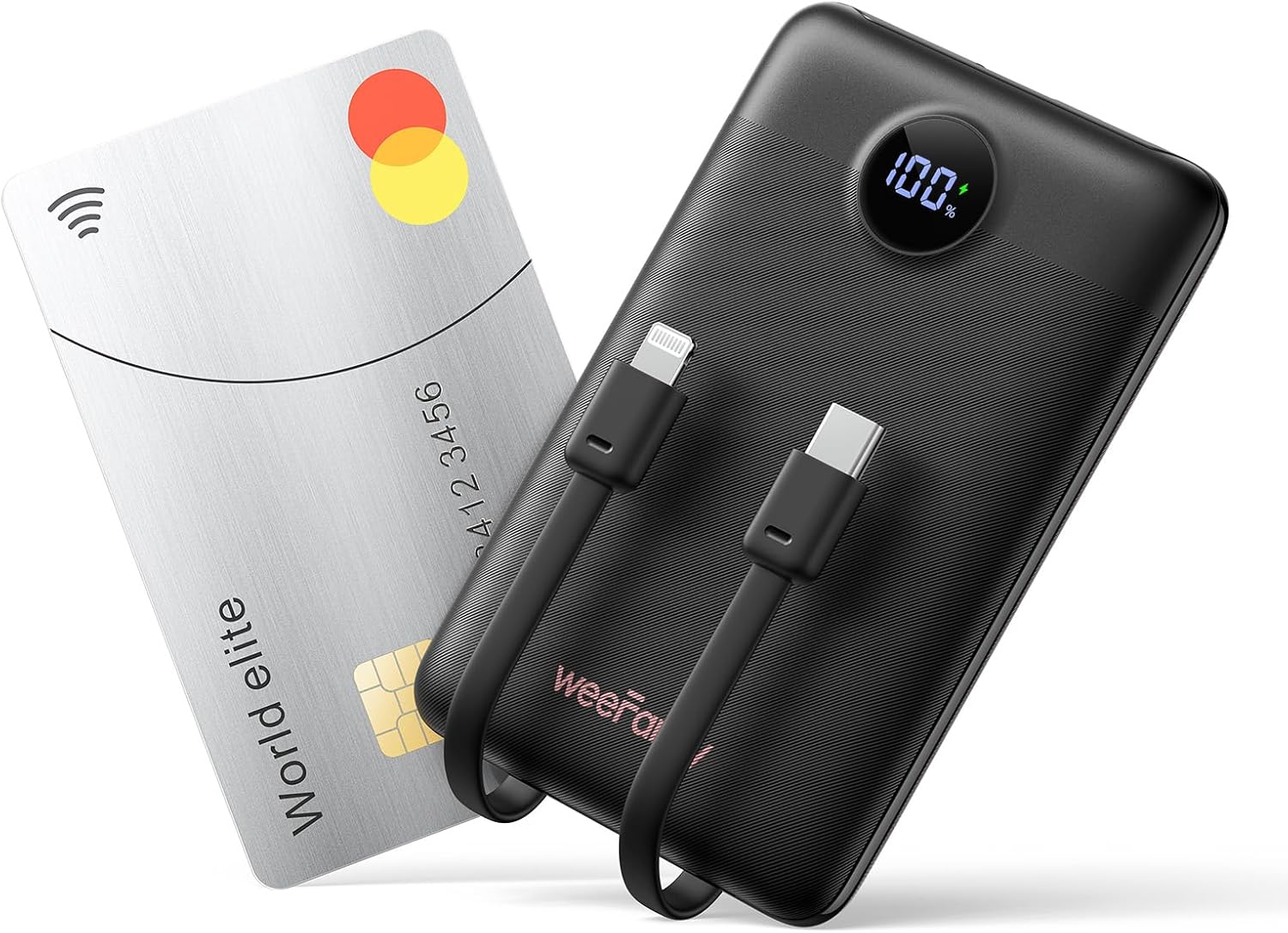 Mini Portable Charger with Built-in Cables 22.5W Fast Charging Power Bank USB-C Small Battery Pack 10000mAh Travel Essential Slim Battery for iPhone 17/16/15/14, Samsung 25/24, and More - Image 2