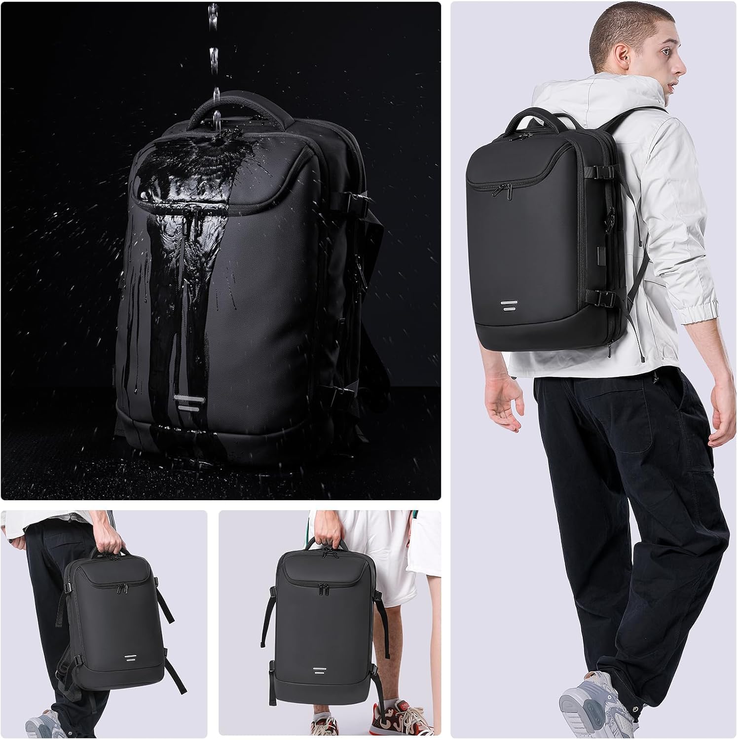 Travel Carry on Backpack 50L Expandable Flight Approved Backpacks 17.3 inch Laptop and USB Charging Port bags Water Resistant Business Back Pack for Women & Men - Image 8