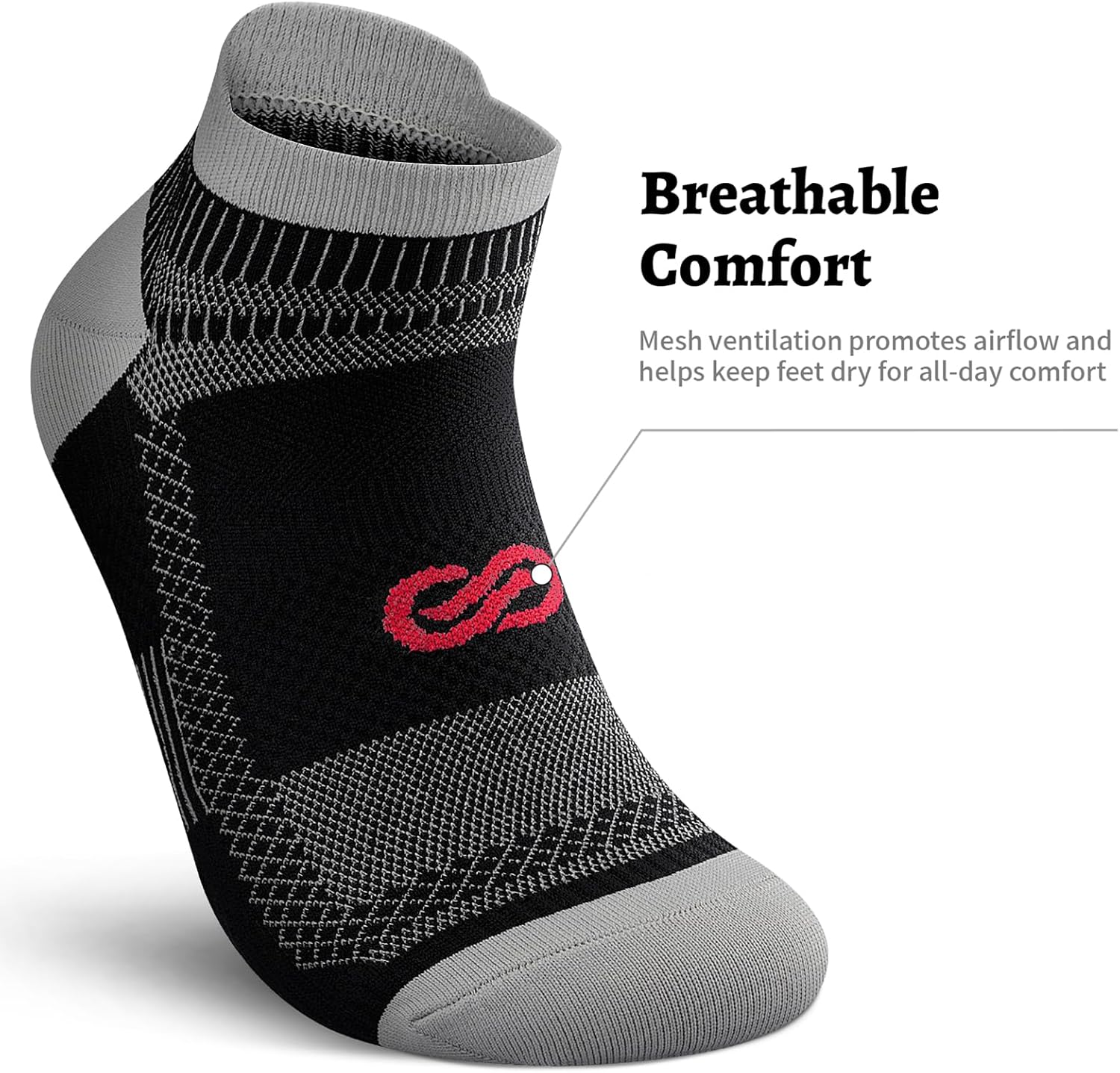 PAPLUS Ankle Compression Sock for Men and Women 2/4/6 Pairs, Low Cut Compression Running Sock with Ankle Support - Image 6