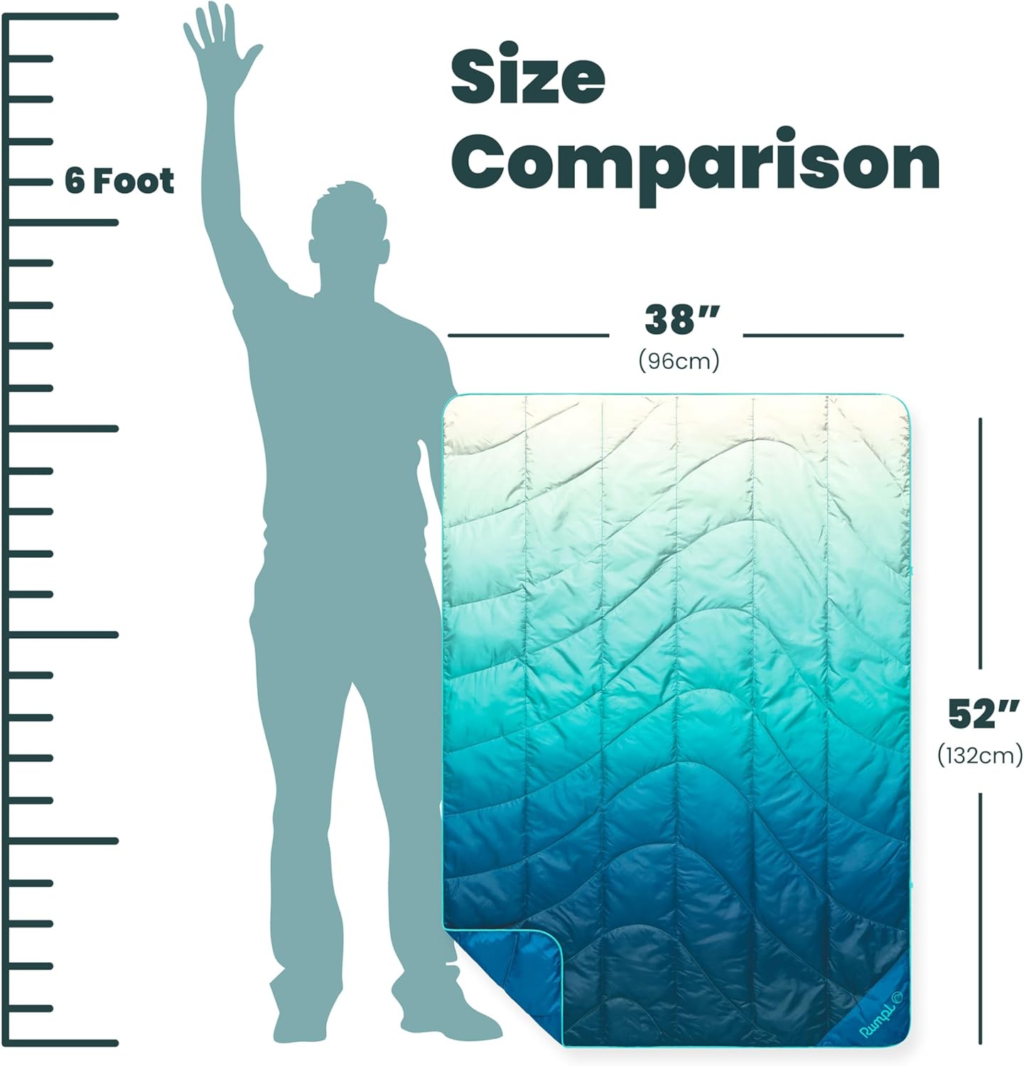 Rumpl Travel Puffy Blanket, Ultra-Packable Travel-Size Warmth and Comfort, Deepfoam Fade - Image 9