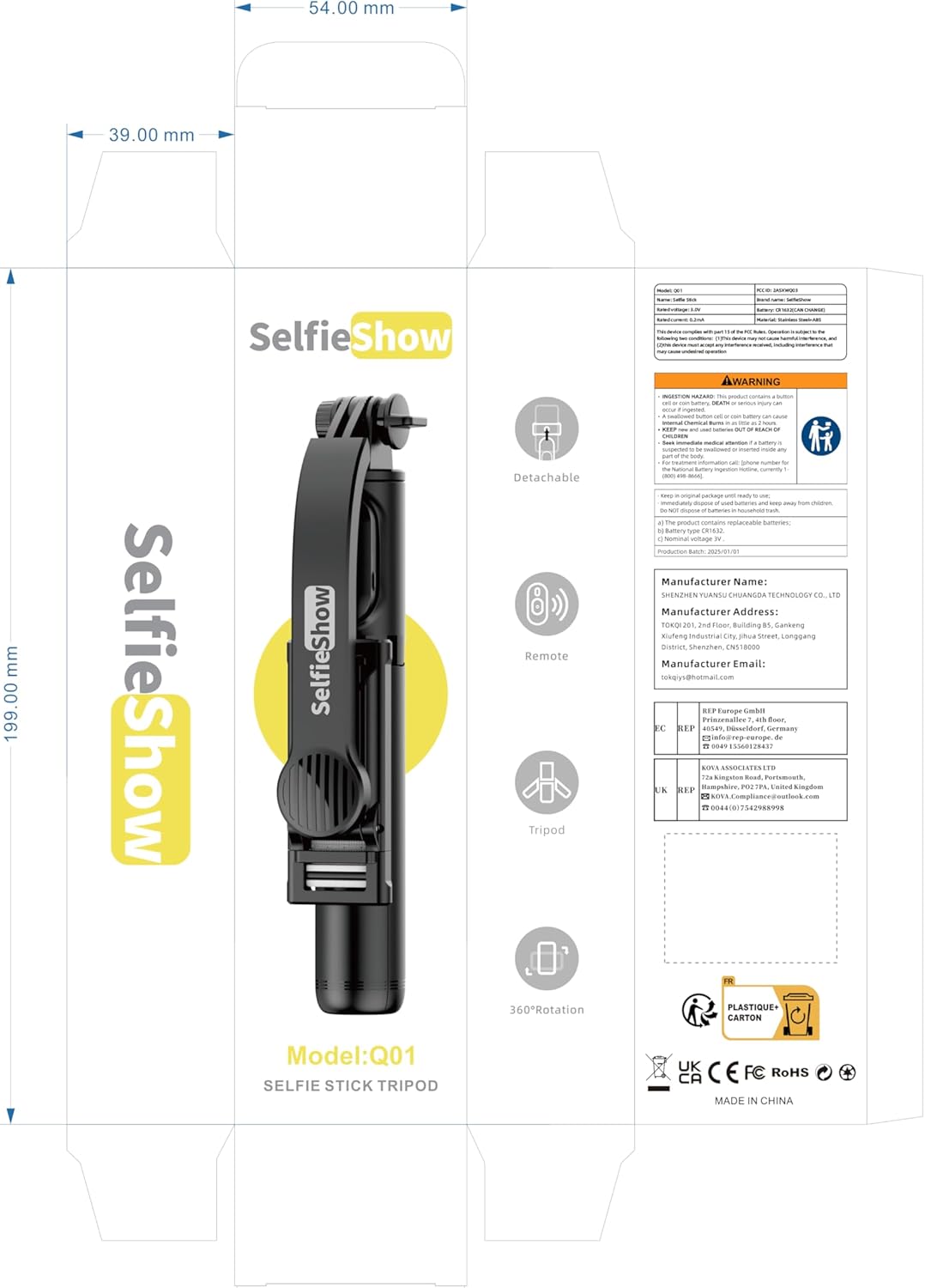 SelfieShow Selfie Stick, Extendable Selfie Stick Tripod with Wireless Remote and Tripod Stand, Portable, Lightweight, Compatible with iPhone 15 14 13 12 Pro Xs Max X 8Plus, Samsung Smartphone and More - Image 11
