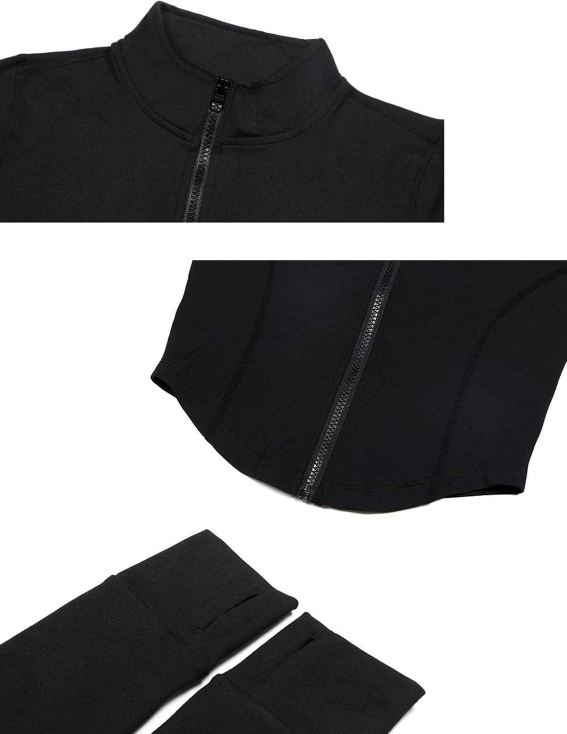 Lviefent Womens Lightweight Full Zip Running Track Jacket Workout Slim Fit Yoga Sportwear with Thumb Holes - Image 4