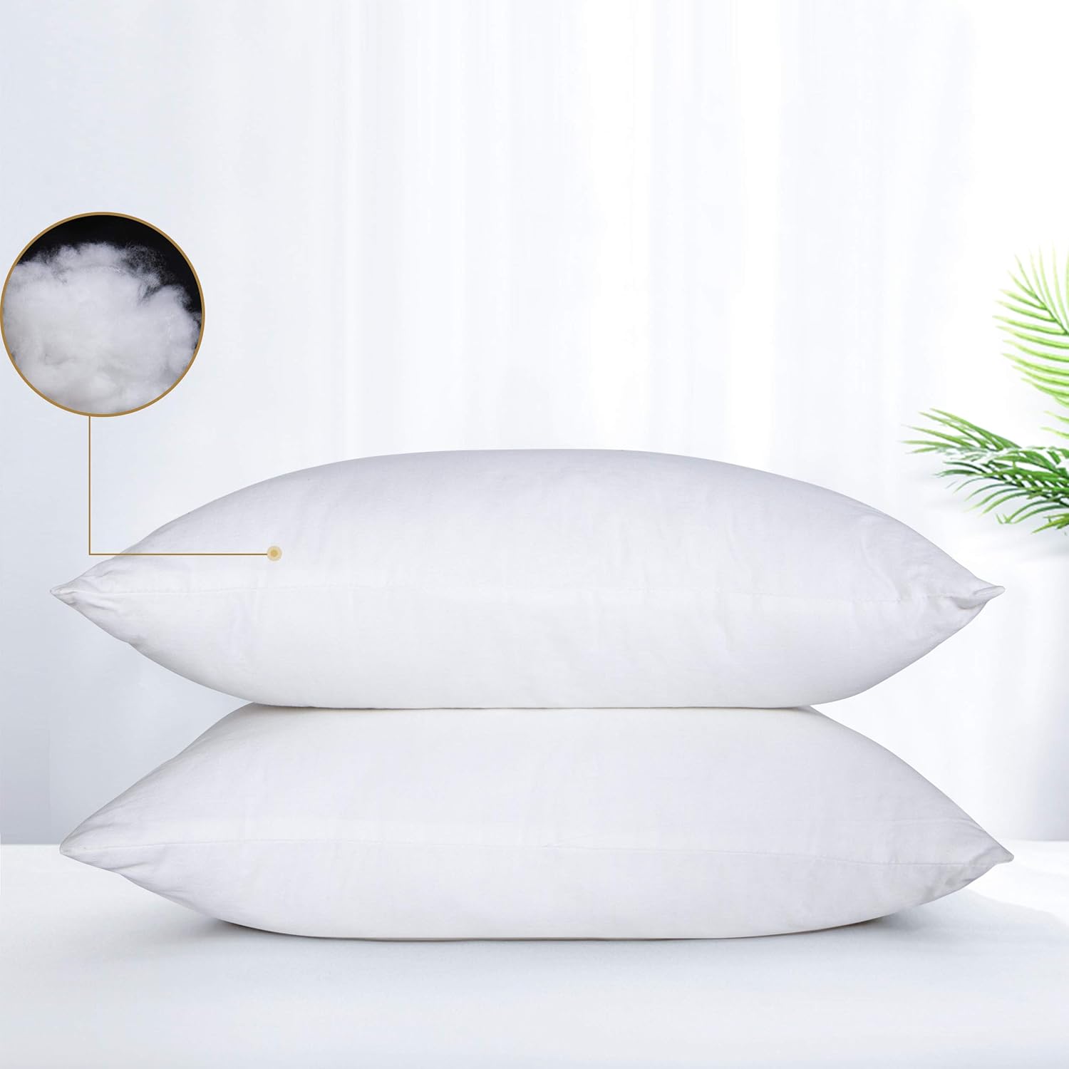 FLXXIE 2 Pack Small Cotton Down Alternative Pillows, Super Soft and Breathable Small Pillows for Sleeping, Travel, 13x18 Inches - Image 4