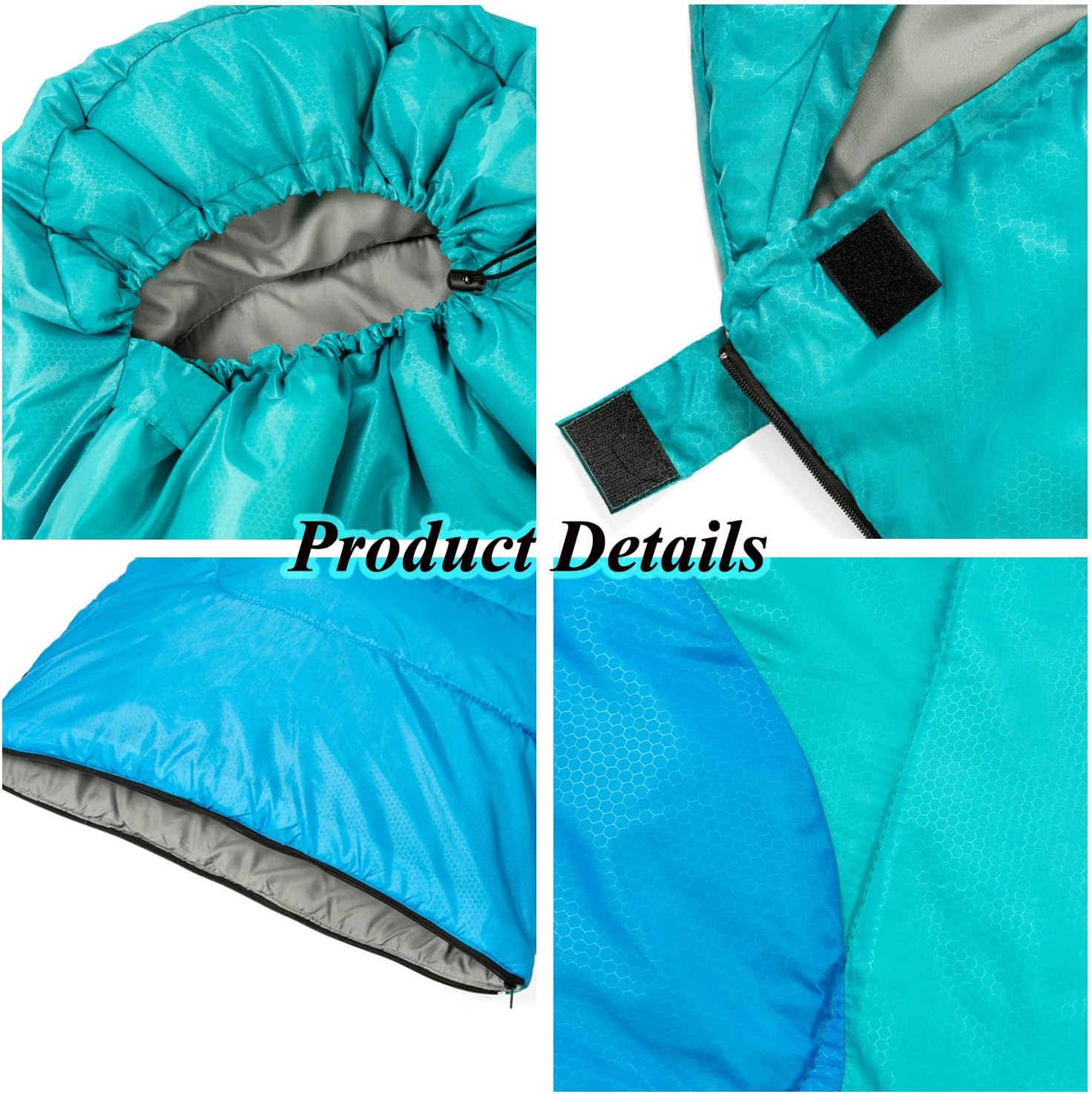 Sleeping Bag - 3 Seasons for Adults Kids Boys Girls Camping Hiking - Warm Cold Weather Lightweight Portable with Compression Bag for Backpacking in Spring, Summer, Fall and Winter - Image 5
