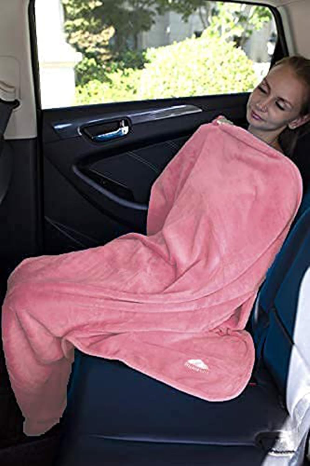 BlueHills Premium Soft Travel Blanket Pillow Airplane Blanket in Soft Bag case with Hand Luggage Belt and Carabiner Compact Pack Large Cozy Portable for Plane Car Train Transit Light Pink T020 - Image 10
