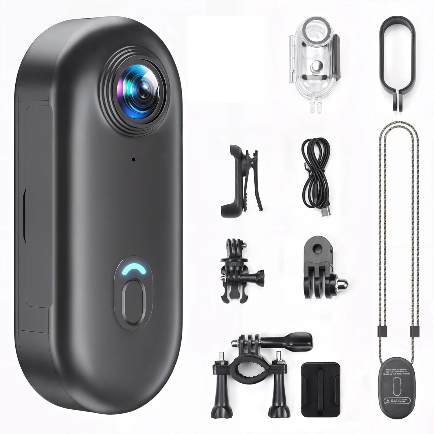 4K Thumb Action Camera | 128G Sports Camera for POV Photoshooting: Waterproof Sports Camera The Size of a Thumb Suitable for Running Cycling Swimming Hiking Adventure Etc (Black) - Image 2