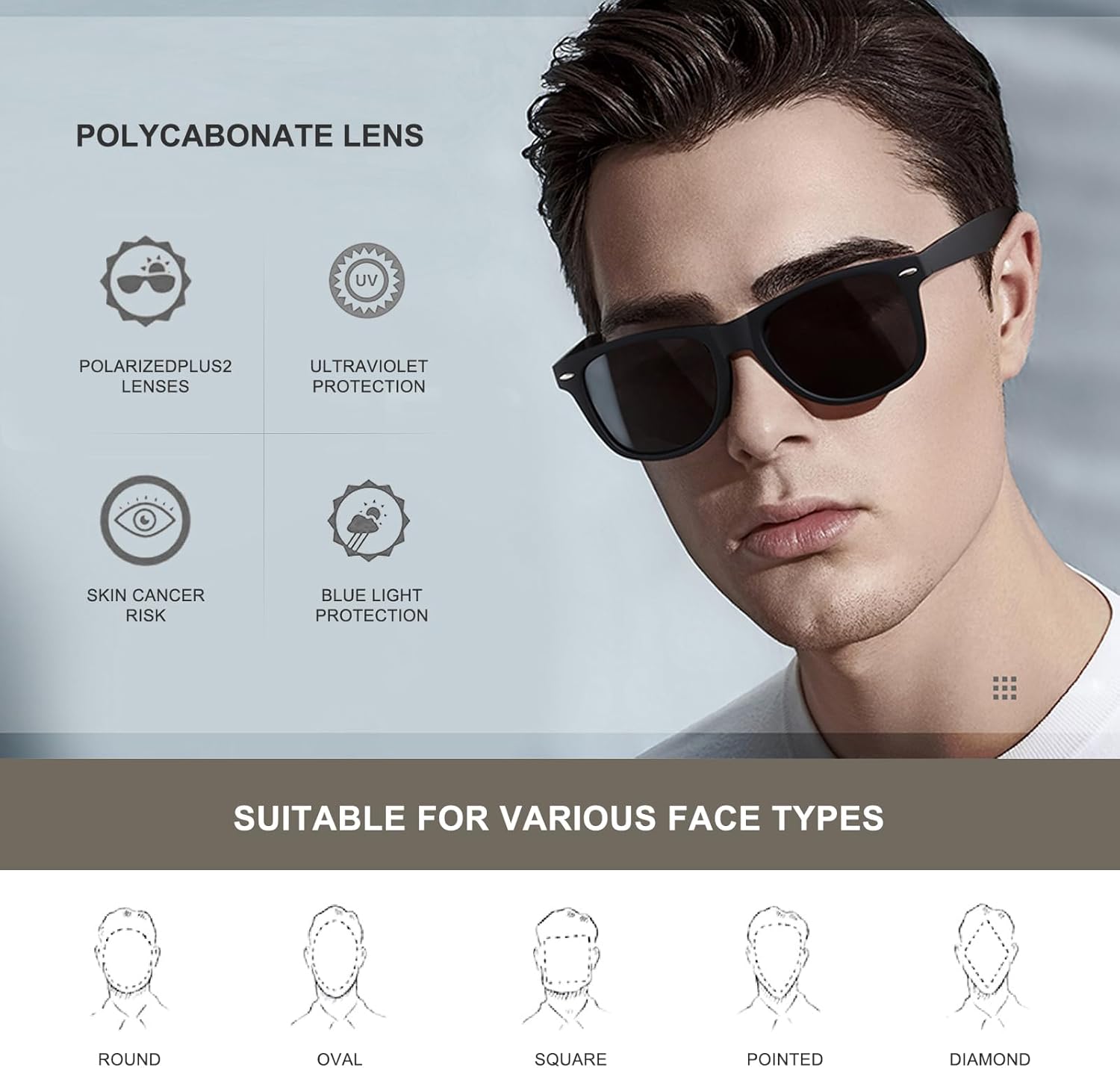 DEMIKOS Sunglasses Men Polarized Sunglasses for Mens Womens Retro Mirror Lens for Driving Fishing UV400 Protection - Image 3