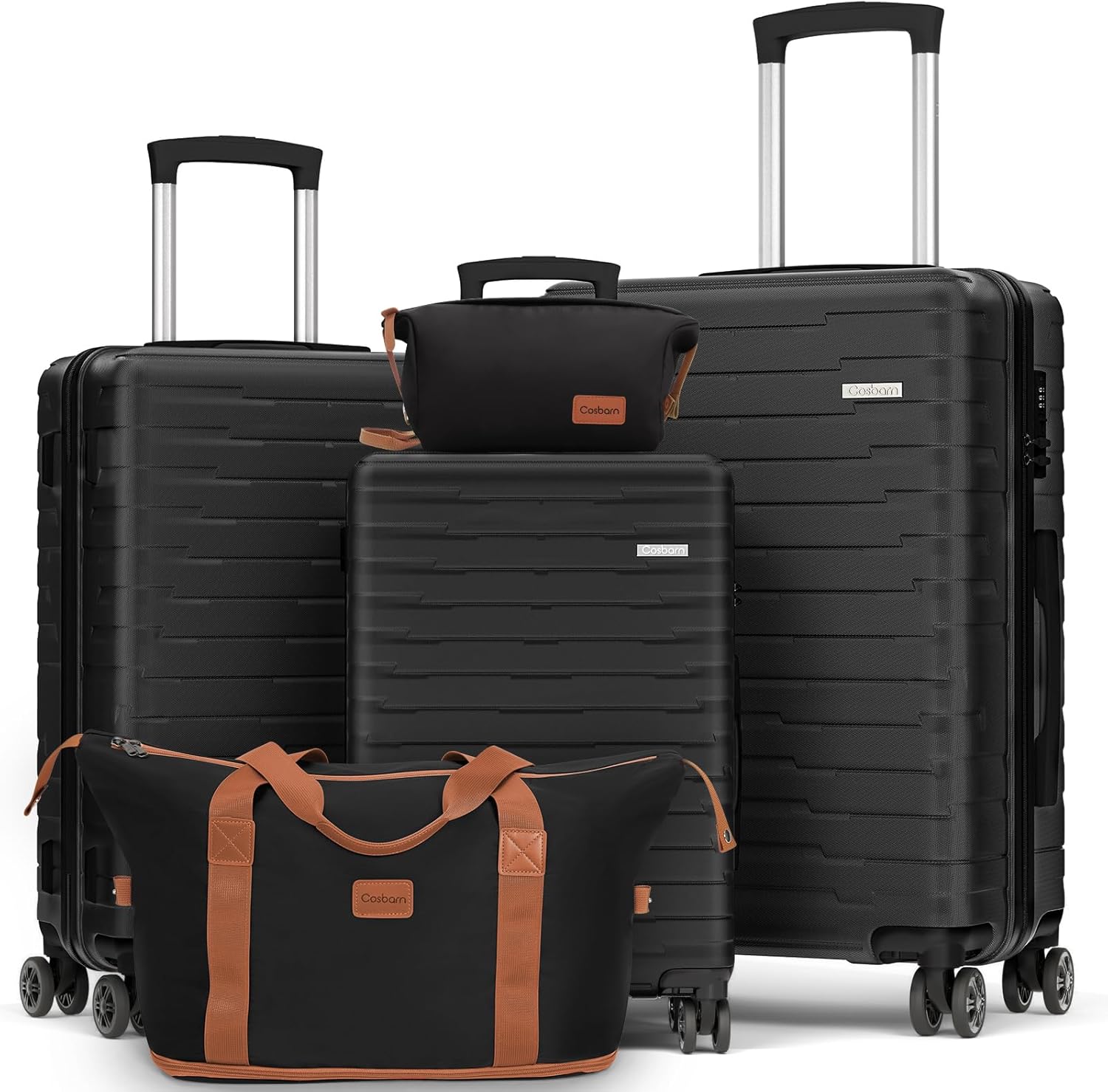 Luggage Sets 5 Piece Suitcases with Wheels, Suitcase Set ABS Hard Case Luggage with Spinner Wheels Durable Travel Luggage - Image 2