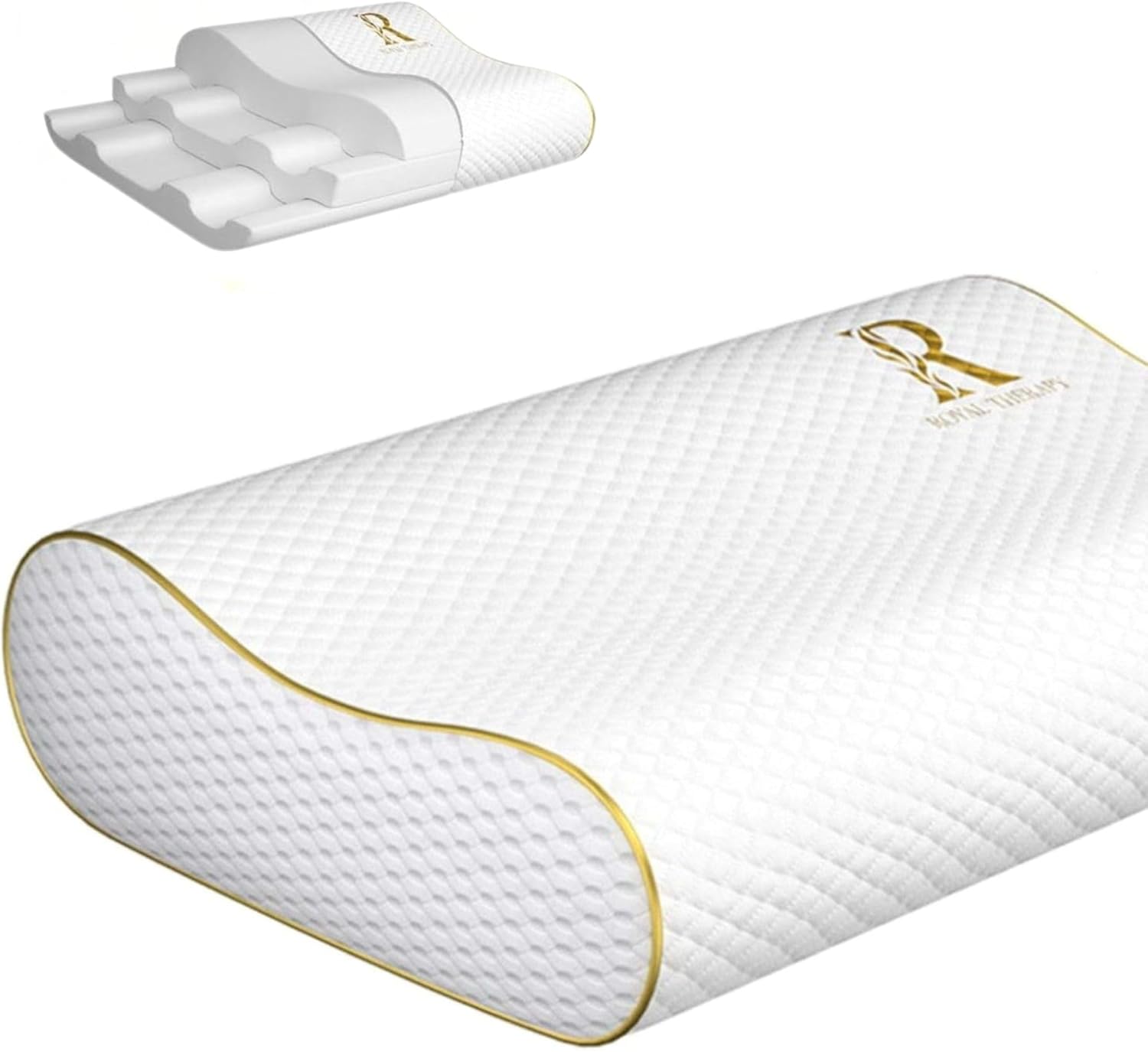 Royal Therapy Memory Foam Pillow, Queen Neck Pain Relief, Contour Cervical Pillow, for Neck and Shoulder Pain, Side, Back and Stomach Sleeper - Image 2