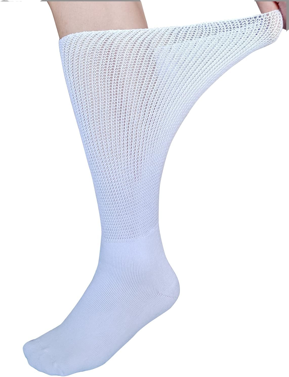 Extra Wide Socks for Lymphedema Swollen Feet Leg, Bariatric Socks, Cast Boot Sock, Diabetic Non Binding Neuropathy Swelling Women Men 2 Pairs - Image 6