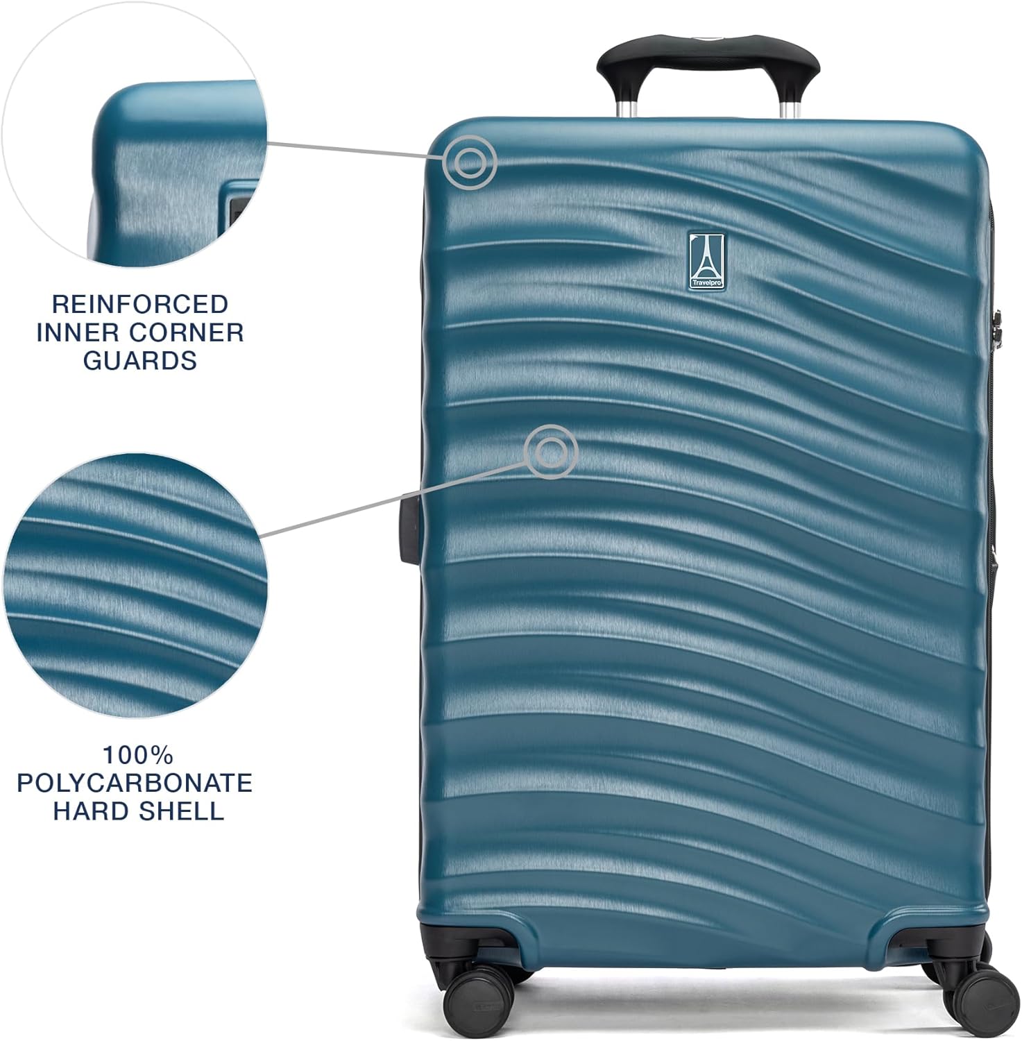 Travelpro Maxlite Air V2 Hardside Expandable Checked Luggage, 8 Spinner Wheels, Lightweight Hard Shell Suitcase, TSA lock, Teal, Checked Medium 25-Inch - Image 4