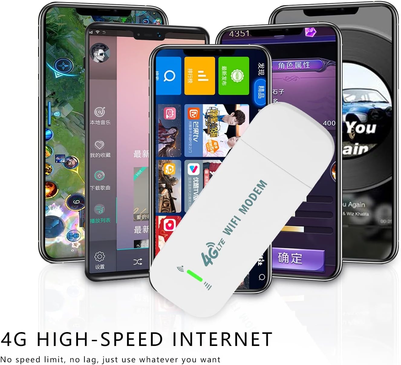 Portable Sim Hotspot 150Mbps 4G WiFi Dongle Unlocked Mobile WiFi Hotspot Wireless Network Hotspot Device LTE Modem Router Pocket Portable WiFi Hotspot for Travel Long Distance - Image 3