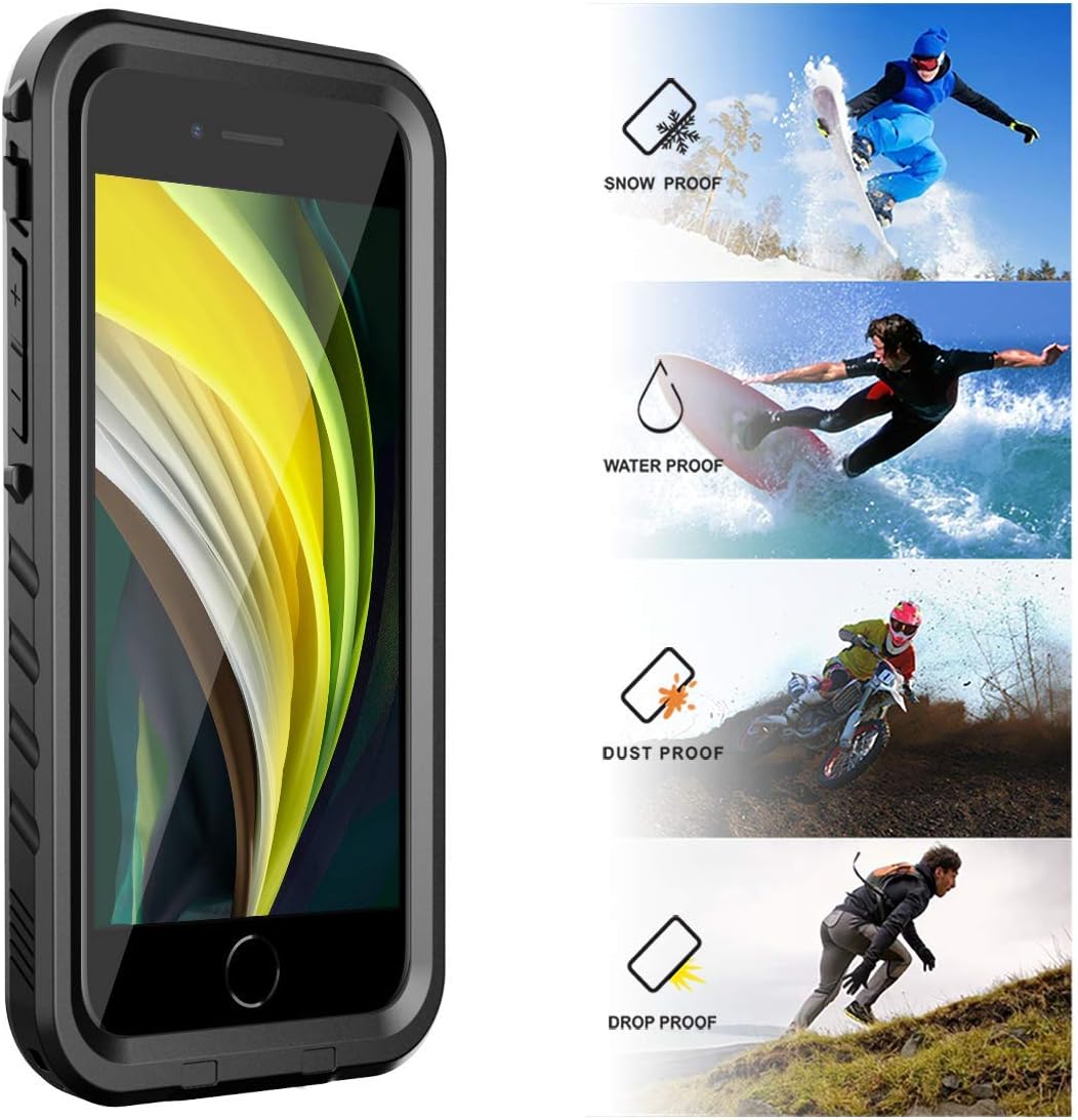 SPORTLINK Waterproof Case for iPhone SE 3rd 2022/iPhone SE 2nd 2020/iPhone 7/8 - Full Body Shockproof Dustproof Phone Screen Protector Rugged Waterproof Case for iPhone SE3/SE2/7/8 (Black) - Image 7