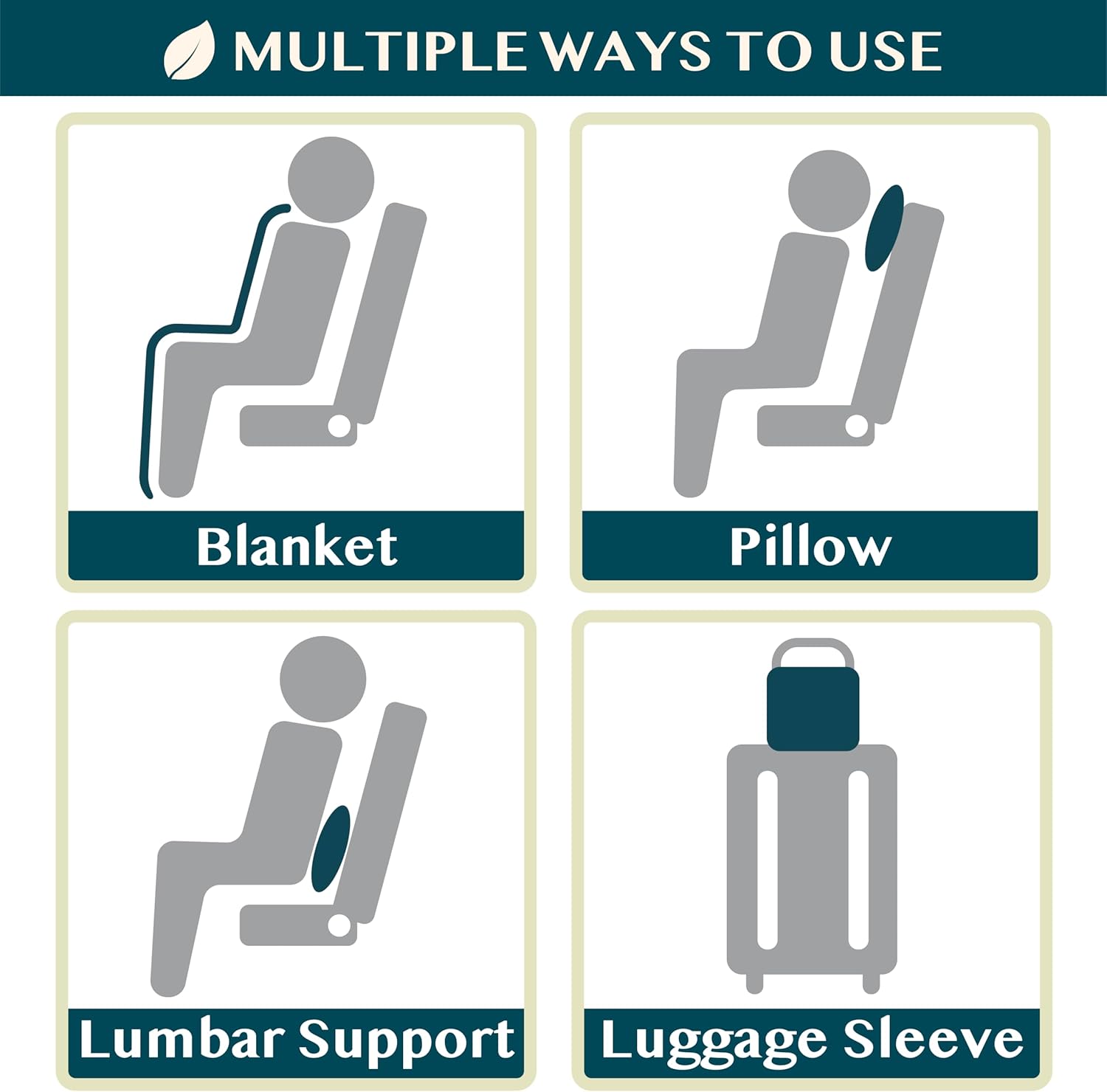 PAVILIA Travel Blanket Airplane Compact with Bag, Soft Packable Plane Blanket Kids Adults, Portable Camping Flight Essentials, Travelers Gifts Accessories, Luggage Backpack Strap, 65x40 Gray - Image 10