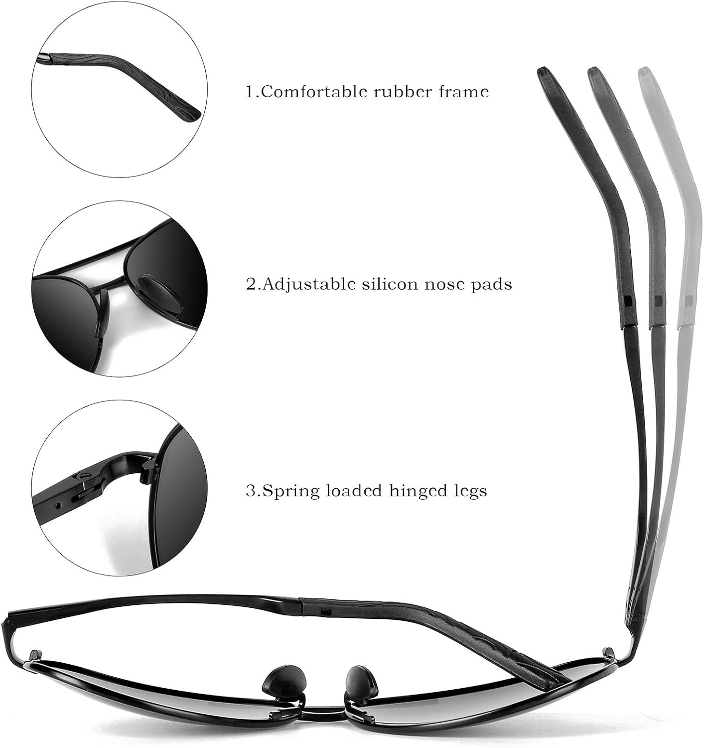 mxnx Aviator Sunglasses for Men Polarized Women UV Protection Lightweight Driving Fishing Sports Unisex glasses MX208 - Image 6