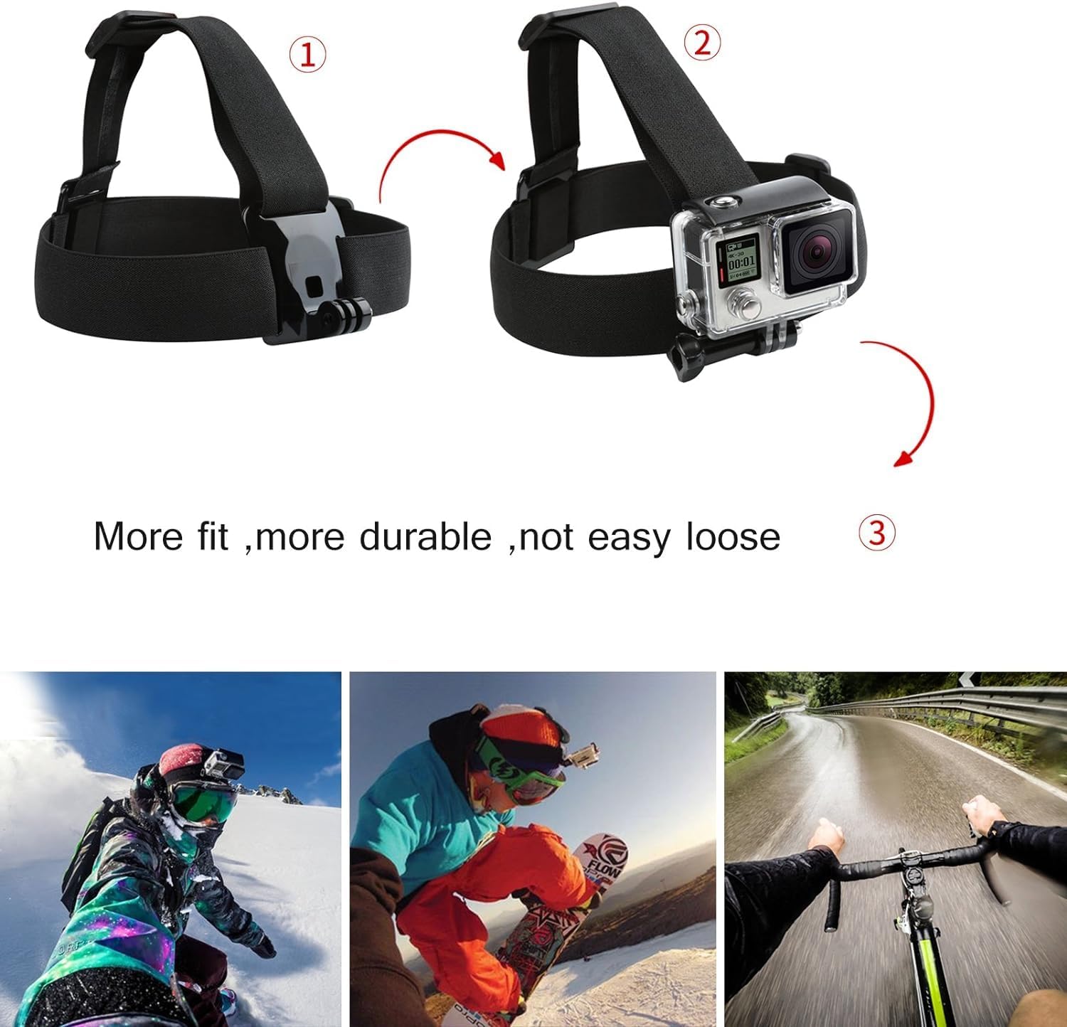 SHOOT 10-in-1 Accessory Kit for GoPro Accessories,Action Camera Accessories for GoPro Hero13 12 11 10 9 8 7 6 5 4 3+ 3 Hero Session 5 Black AKASO EK7000 Apeman SJ4000 5000 6000 DBPOWER AKASO - Image 3