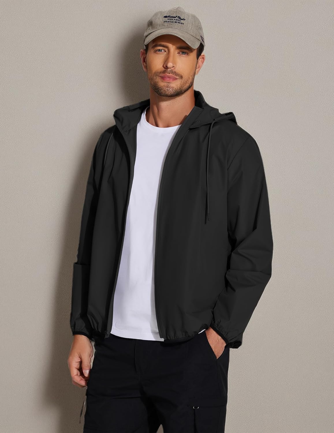 COOFANDY Men's Packable Rain Jacket Lightweight Waterproof Raincoat with Hood Travel Hiking Golf Windbreaker - Image 8