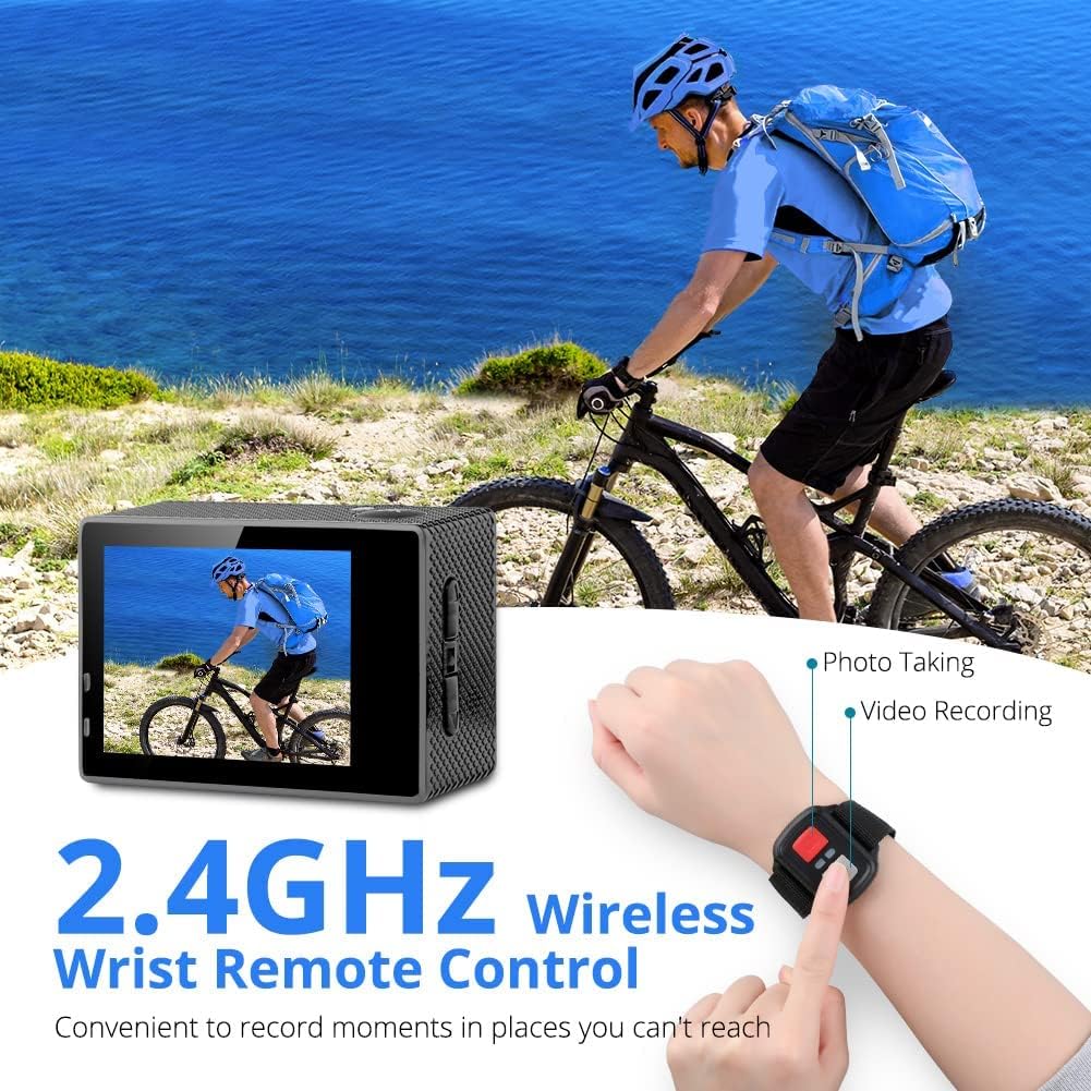 Dragon Touch Action Camera Vision 3 4K 20MP Underwater Waterproof Camera with Remote 170° Wide Angle WiFi Sports Cam with Mounting Accessories Kit - Image 5