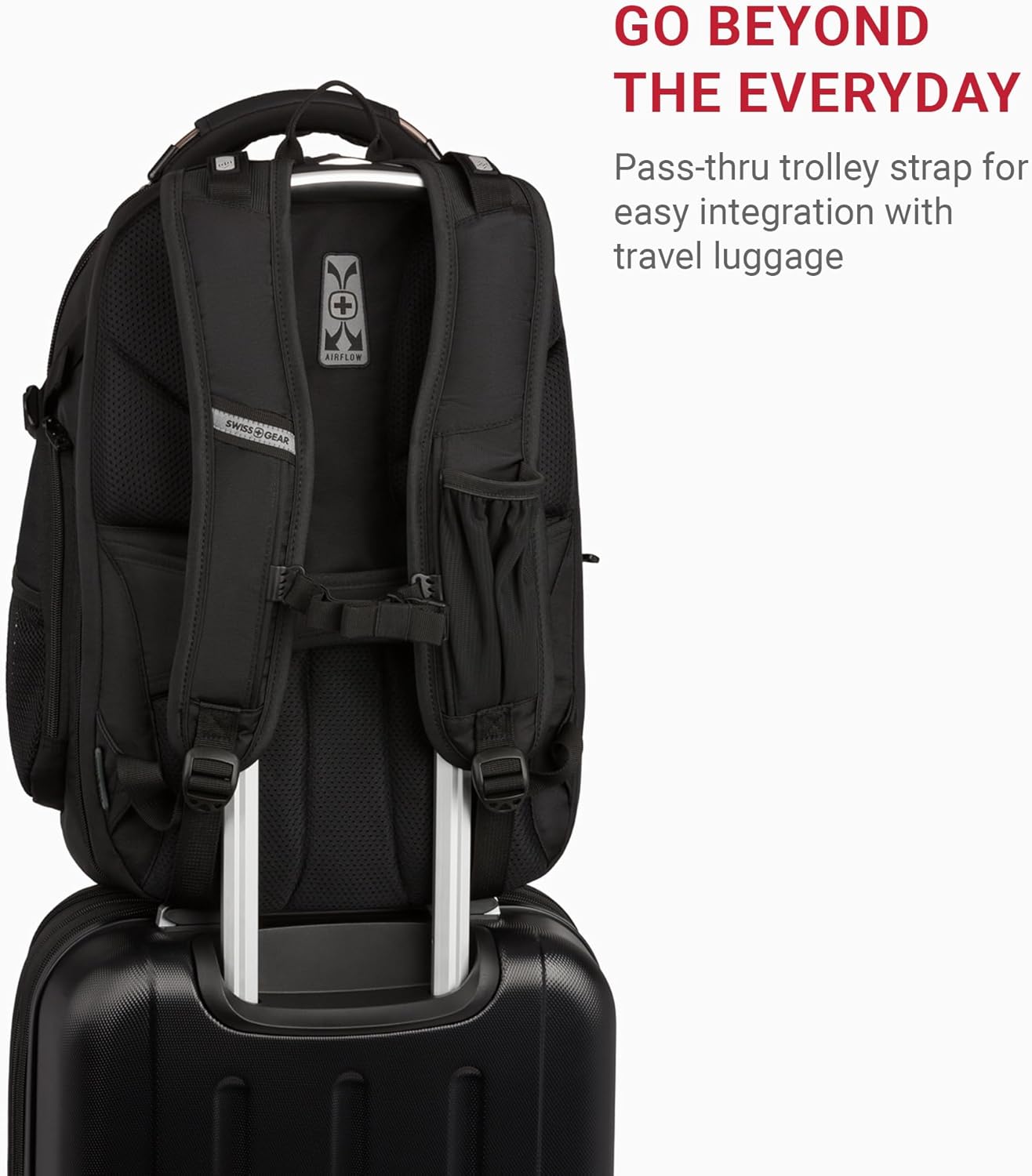 SwissGear Travel Tech Elite Laptop Backpack – Fits Laptops up to 16” – ScanSmart TSA-Friendly Backpack with USB Port, Shoe Compartment & Organizer Pockets – Black - Image 5