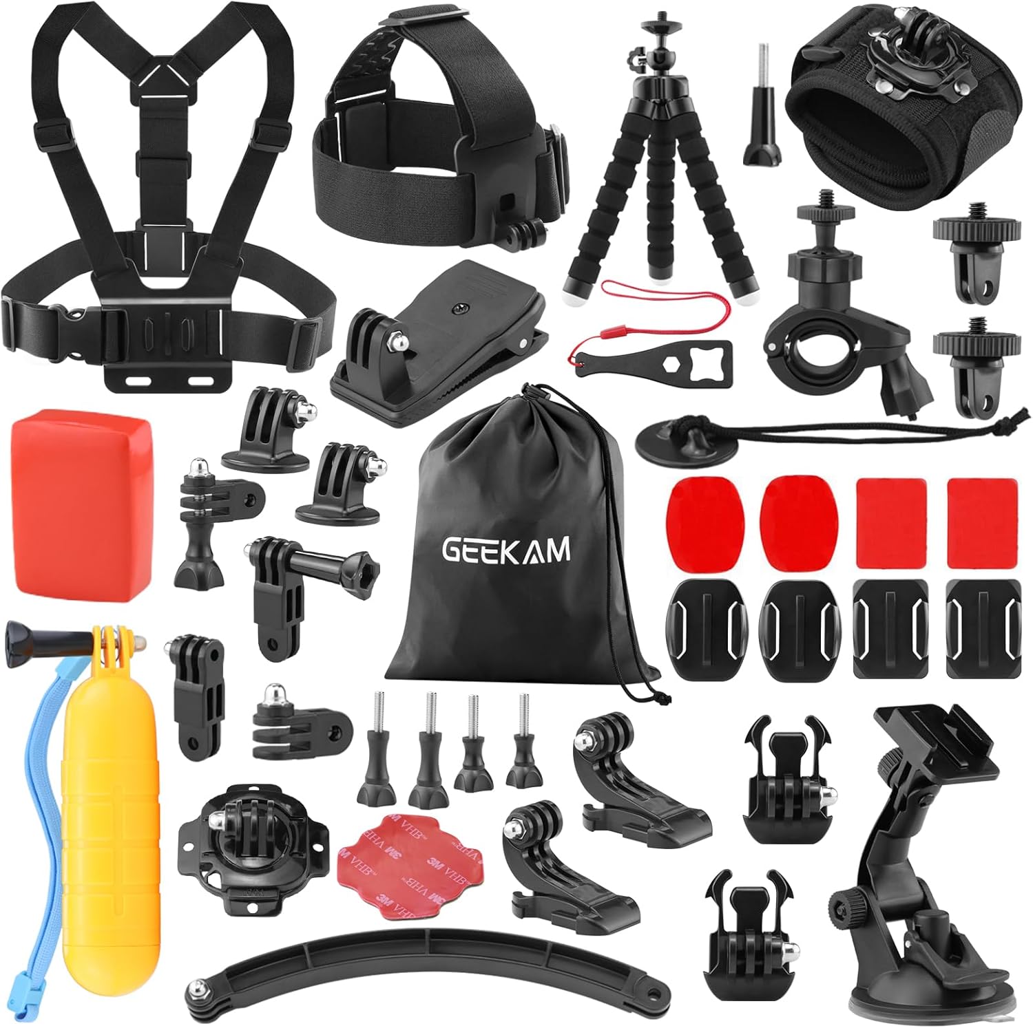 Action Camera Accessories Kit - Compatible for GoPro, AKASO, Campark, Crosstour, APEMAN, COOAU, Apexcam, SJCAM, SJ4000 and Waterproof Underwater Sports Camera - Image 2
