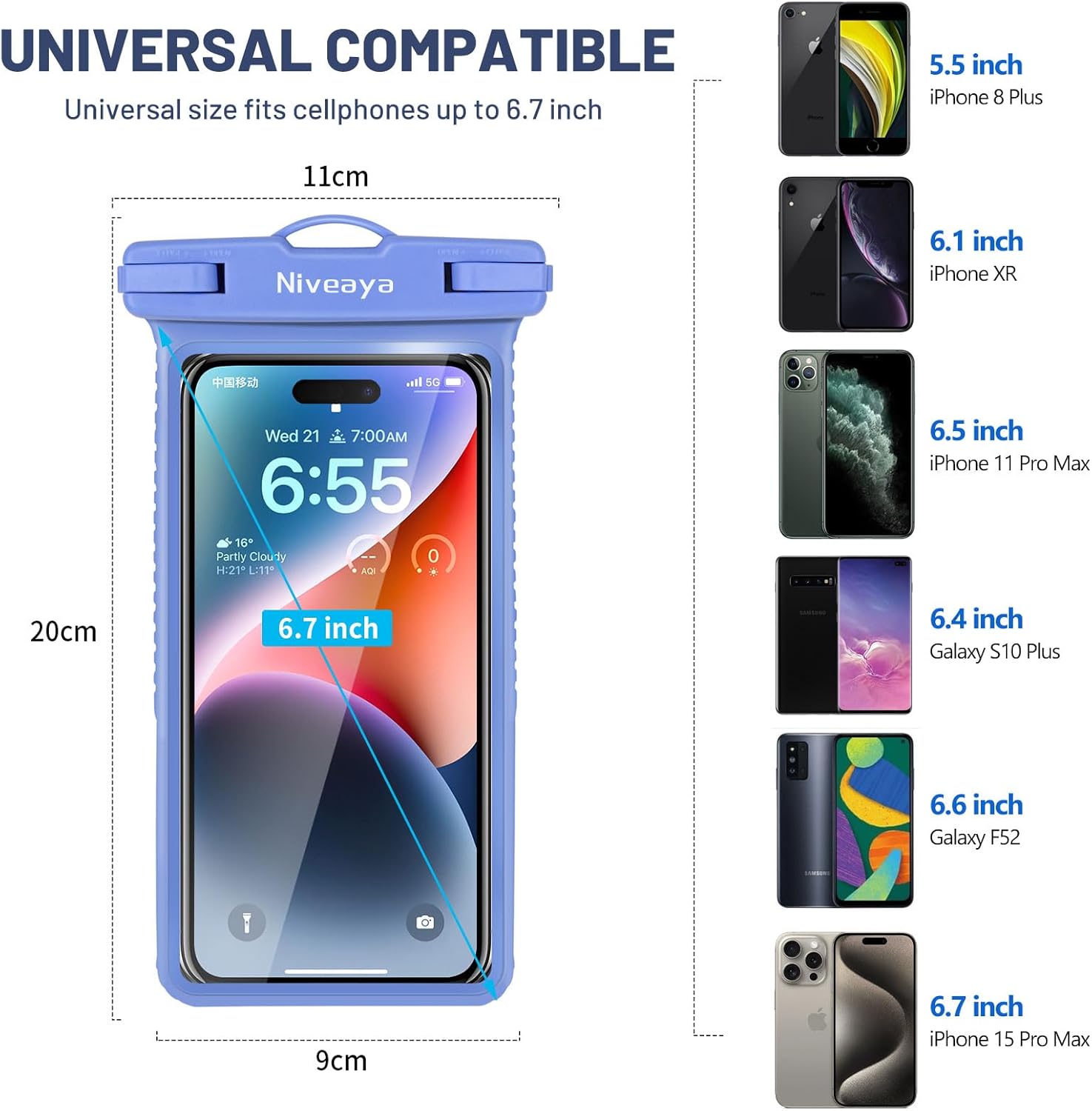 Niveaya IPX8 Waterproof Phone Pouch Case Compatible for iPhone 17 16 15 14 13 12 Pro Max Up to 7", Cruise Ship Essentials Must Haves Dry Bag for Vacation Beach Travel Kayak Accessories - Image 5