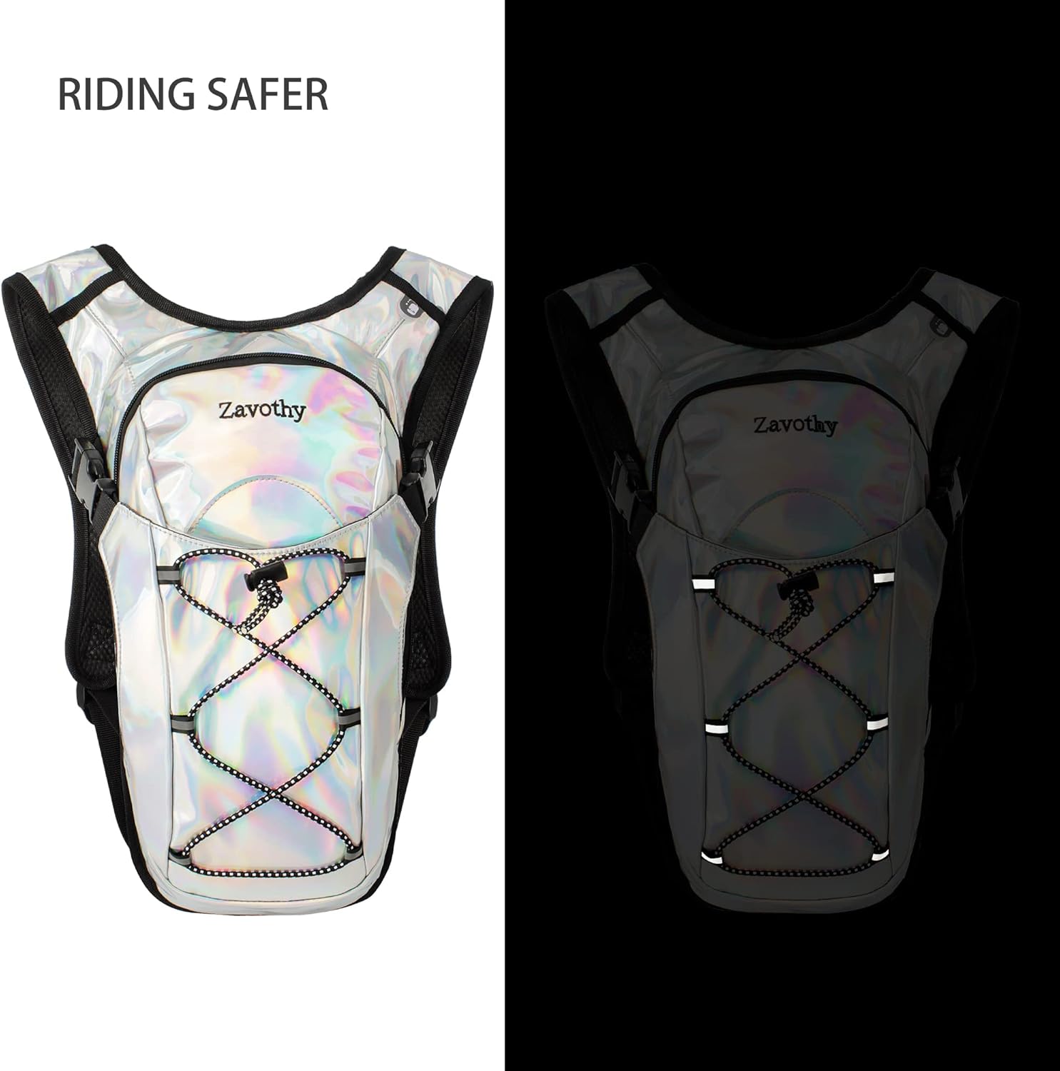 Reflective Hydration Backpack, Hydration Pack - Water Backpack with 2L/3L Hydration Bladder, Essential for Festivals - Rave Hydration Pack for Hiking, Running, Cycling, and Festivals - Image 6
