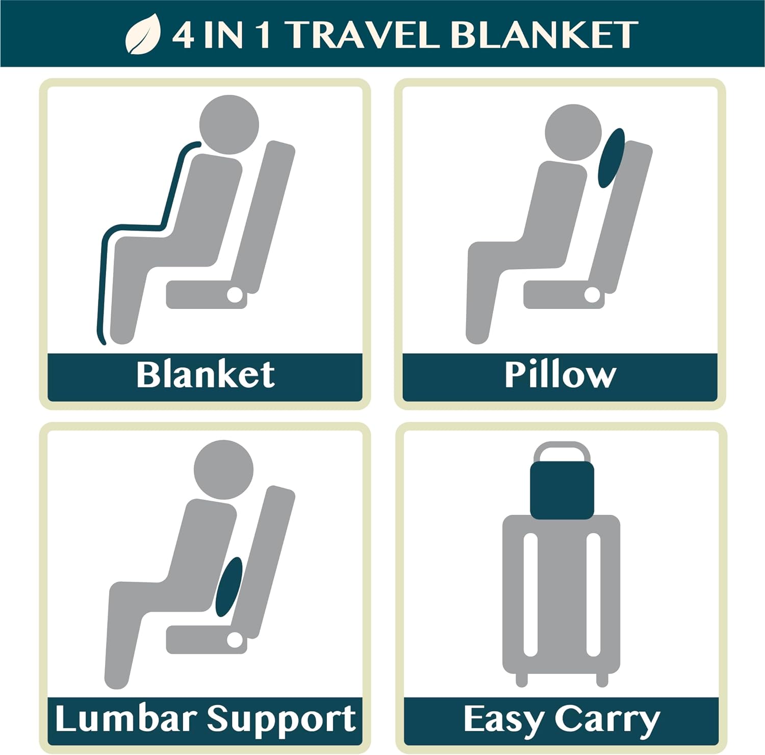 PAVILIA Travel Blanket and Pillow, Arms Opening Airplane Blankets for Adults, Compact Plane Blanket with Arm Hole 2-in-1 Bag for Flight Car Camping Fit in Luggage Backpack Traveler Gift, Dark Gray - Image 9
