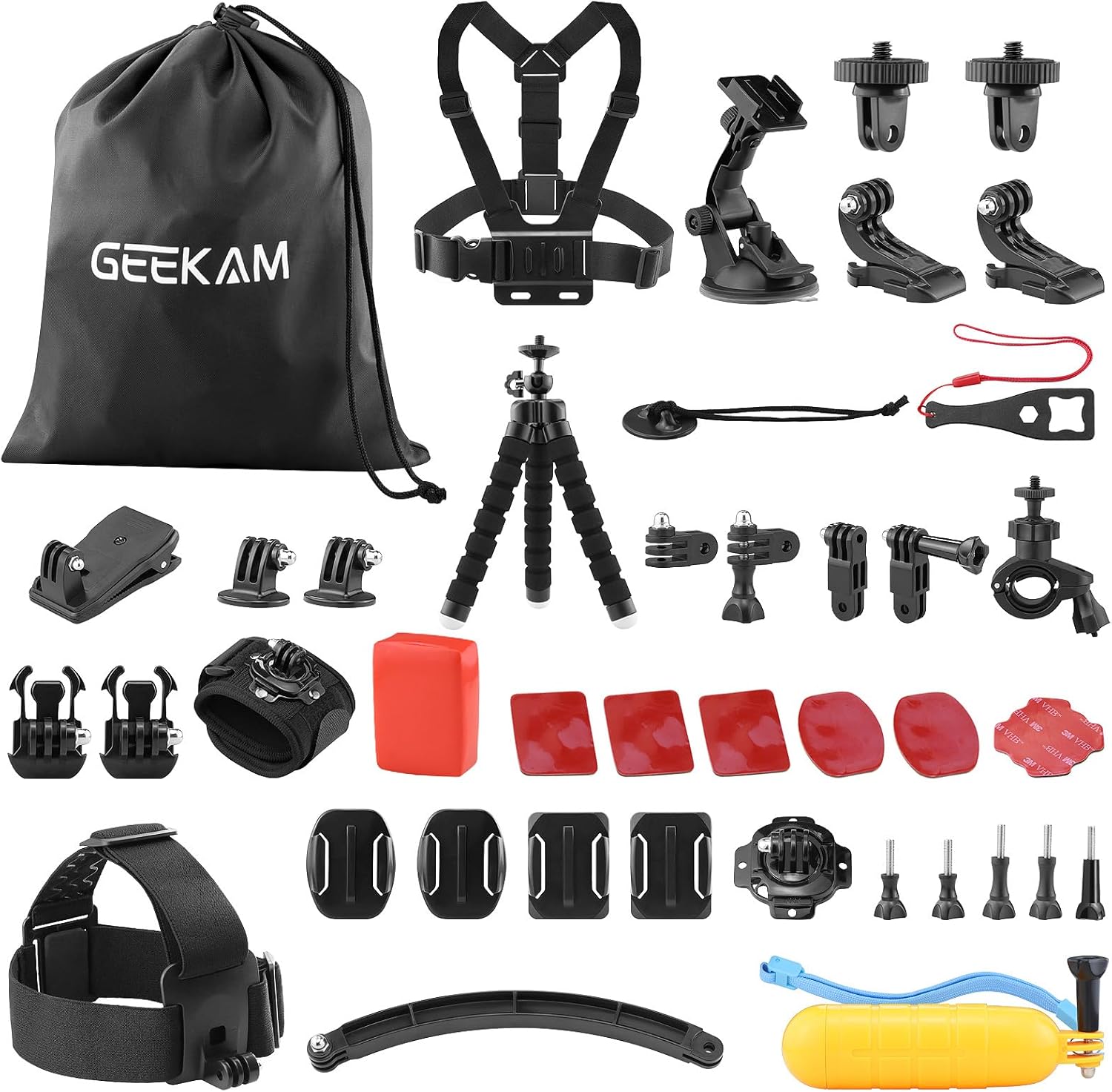 Action Camera Accessories Kit - Compatible for GoPro, AKASO, Campark, Crosstour, APEMAN, COOAU, Apexcam, SJCAM, SJ4000 and Waterproof Underwater Sports Camera - Image 9