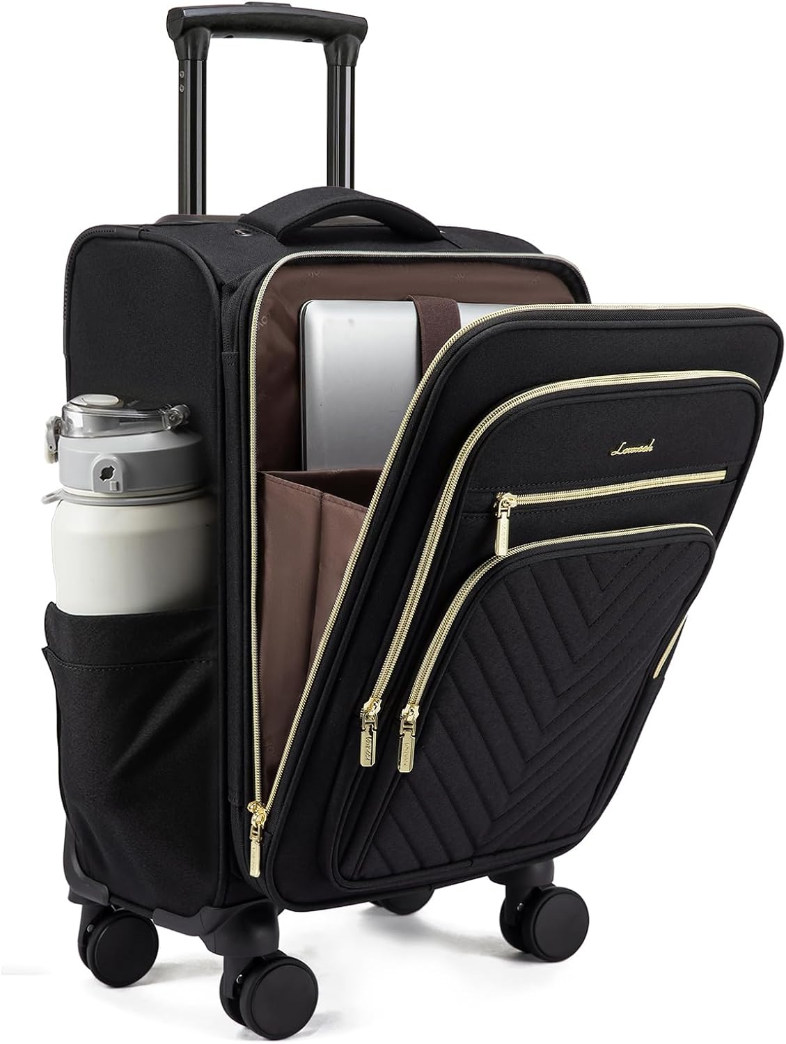 LOVEVOOK Carry On Luggage 22x14x9 Airline Approved,20 Inch Carry On Suitcases with Wheels,Softside Rolling Suitcase with TSA Lock for Women Men,Lightweight Travel luggage - Image 2