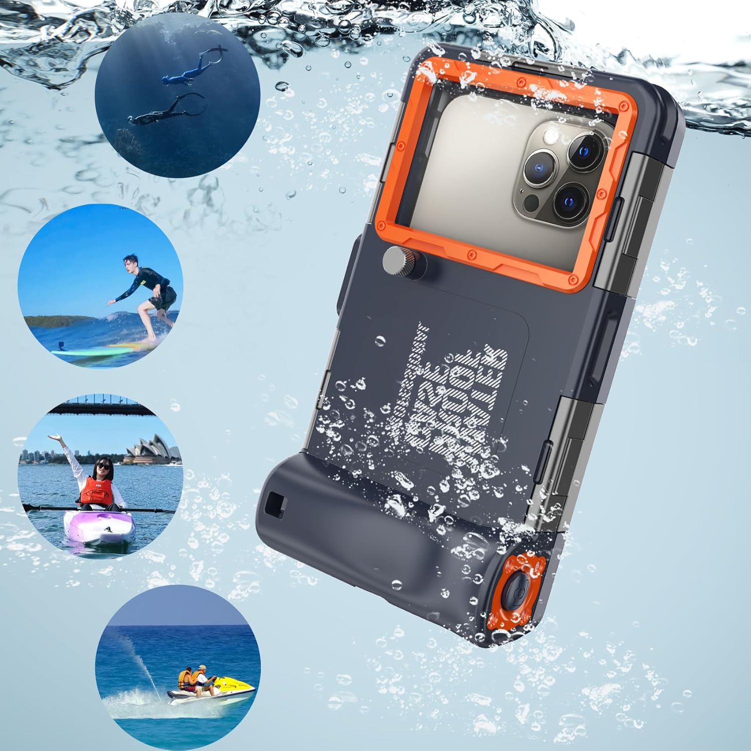 Underwater Snorkeling Diving Phone Case for Phone 16/15/14/13/ Pro Max/XR/XS/X Galaxy S25/S24/S23.(50ft/15m) Professional Scuba Dive Waterproof Case Underwater Photo Video - Image 3