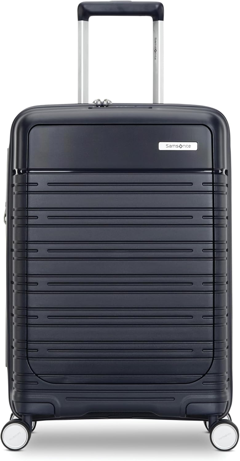 Samsonite Elevation Plus - Carry-On Hardside Luggage with QuickEntry™ Front Compartment - Scratch Resistant Polypropylene Shell, AirTag Holder, TSA Lock, Airline Approved - Midnight Blue - Image 3
