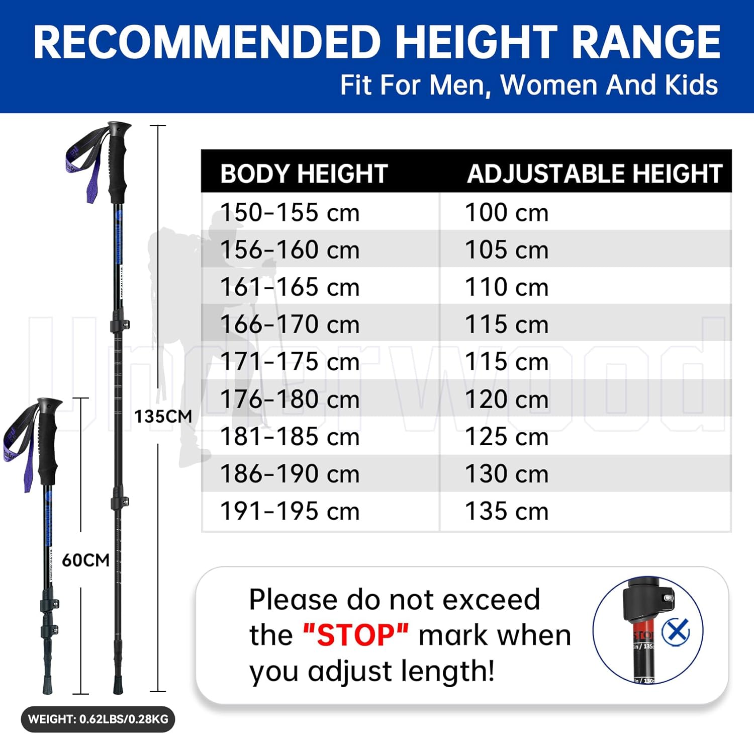 Collapsible Trekking Poles for Hiking 2 Pack - Adjustable Aluminum Hiking Poles, Lightweight Walking Sticks for Women, Men, Seniors, Kids, Trekking Sticks for Backpacking by Underwood Aggregator - Image 8