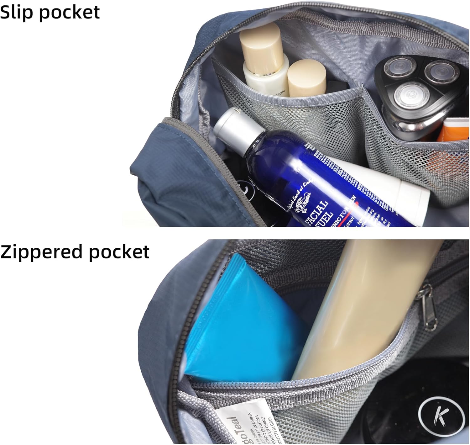 Travel Toiletry Bag 8L, Large Packing Cube with Waterproof TPU Wet/Dry Compartment (03 Blue Abyss) - Image 6