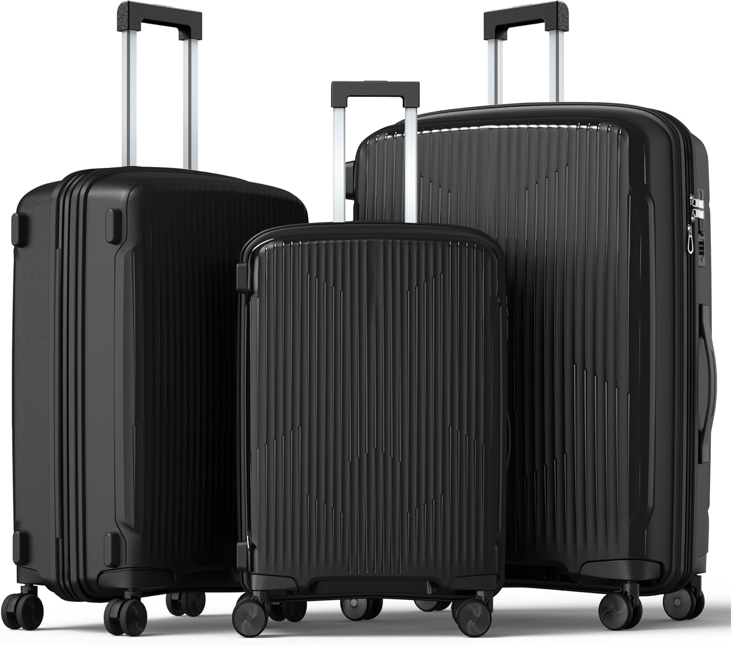 Nazhura Luggage Set, 3-Piece Hardside Suitcase Set, 20-inch Carry On, 24-inch, 28-inch Luggage - Image 2