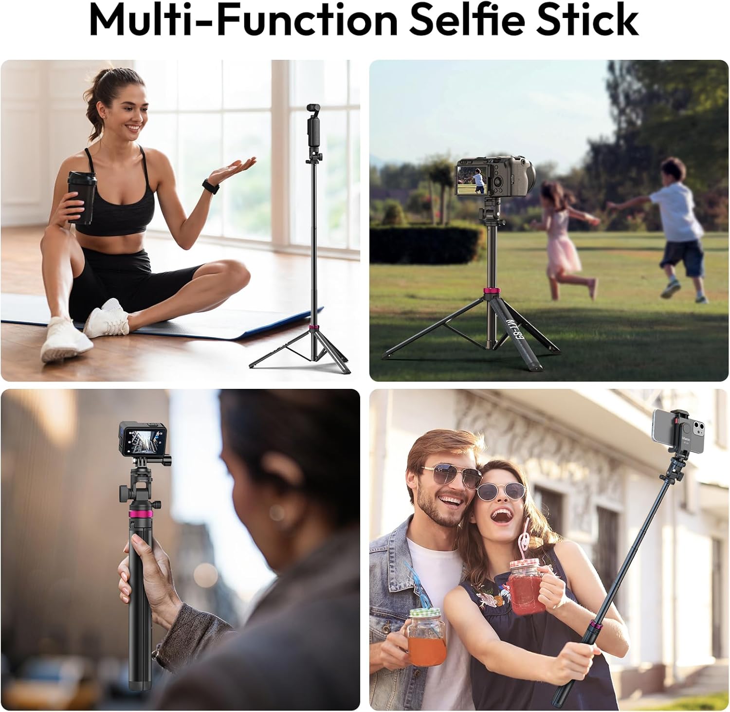 ULANZI MT-89 Extendable Tripod Aluminum, 82" Portable Adjustable Light Stand with 1/4" Screw Quick Release, 360° Ball Head Camera Phone Tripod for Camera Video Light Smartphone, Lightweight for Travel - Image 8