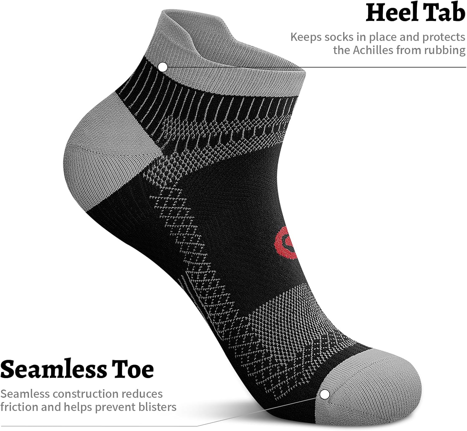 PAPLUS Ankle Compression Sock for Men and Women 2/4/6 Pairs, Low Cut Compression Running Sock with Ankle Support - Image 7