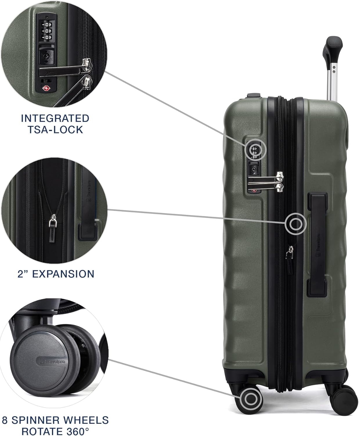 Travelpro Maxlite Air V2 Hardside Expandable Carry on Luggage, 8 Spinner Wheels, Lightweight Hard Shell Suitcase, TSA lock, Slate Green, Carry On 21-Inch - Image 5