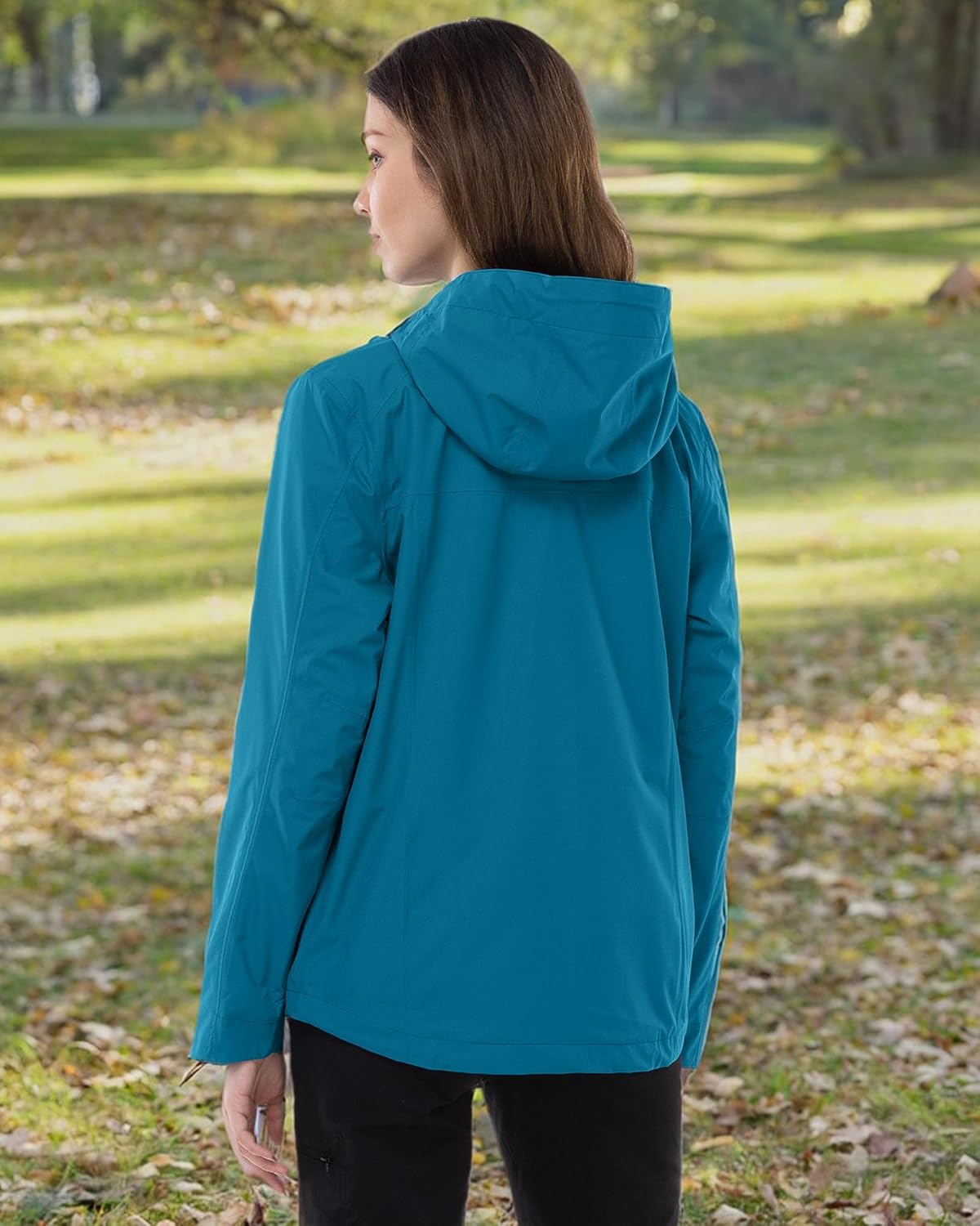 Outdoor Ventures Packable Rain Jacket Women Lightweight Waterproof Raincoat with Hood Cycling Bike Jacket - Image 8