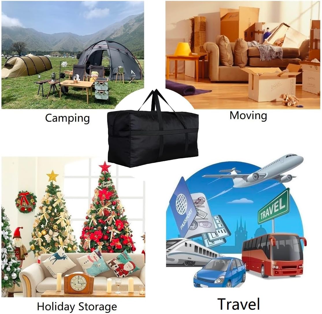 Extra Large Storage Duffle Bag with Zippers and Handles, Big Foldable Duffle Bag for Travel - Image 7