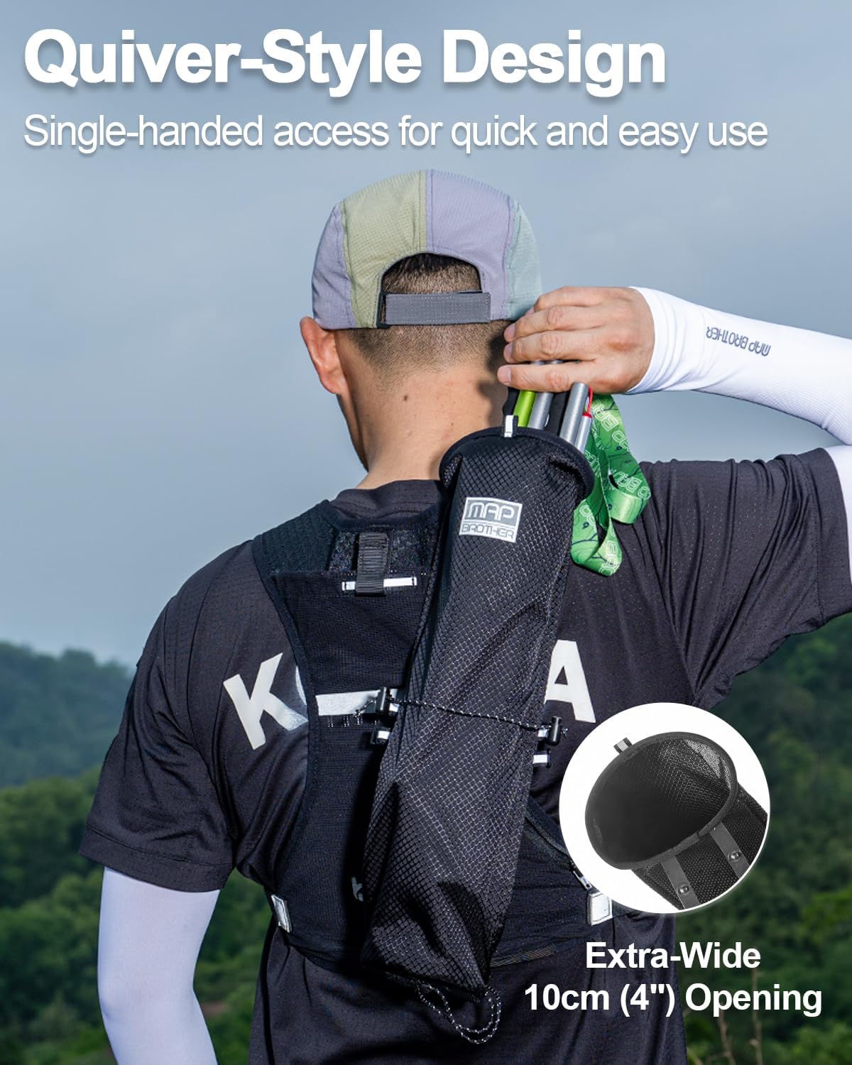 Trekking Poles Carry Bag, Waterproof & Lightweight Hiking Poles Storage Bag, Portable Storage Bag for Trekking Poles, Suitable for Running Hydration Vest & Backpacks - Image 5