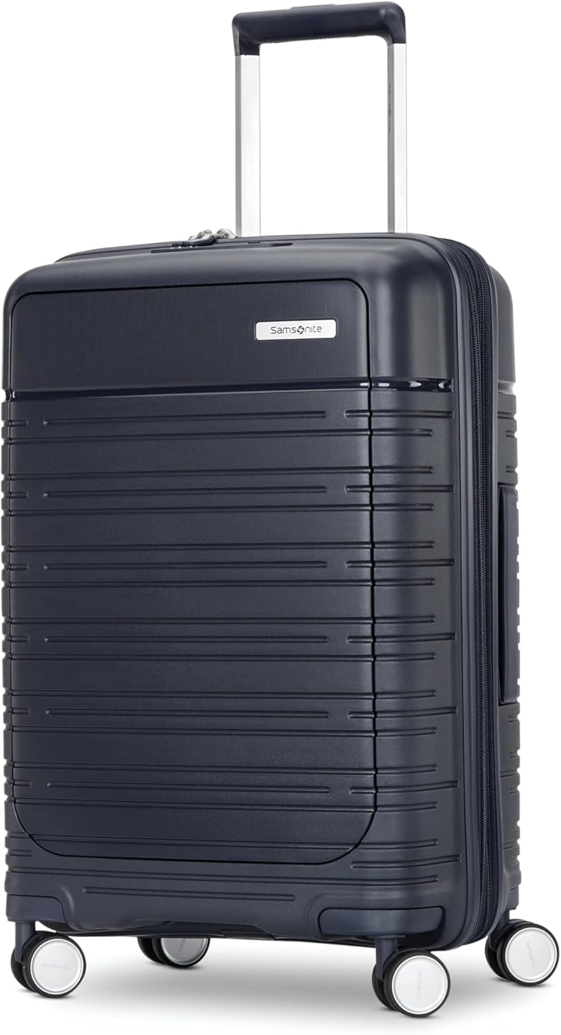 Samsonite Elevation Plus - Carry-On Hardside Luggage with QuickEntry™ Front Compartment - Scratch Resistant Polypropylene Shell, AirTag Holder, TSA Lock, Airline Approved - Midnight Blue - Image 2