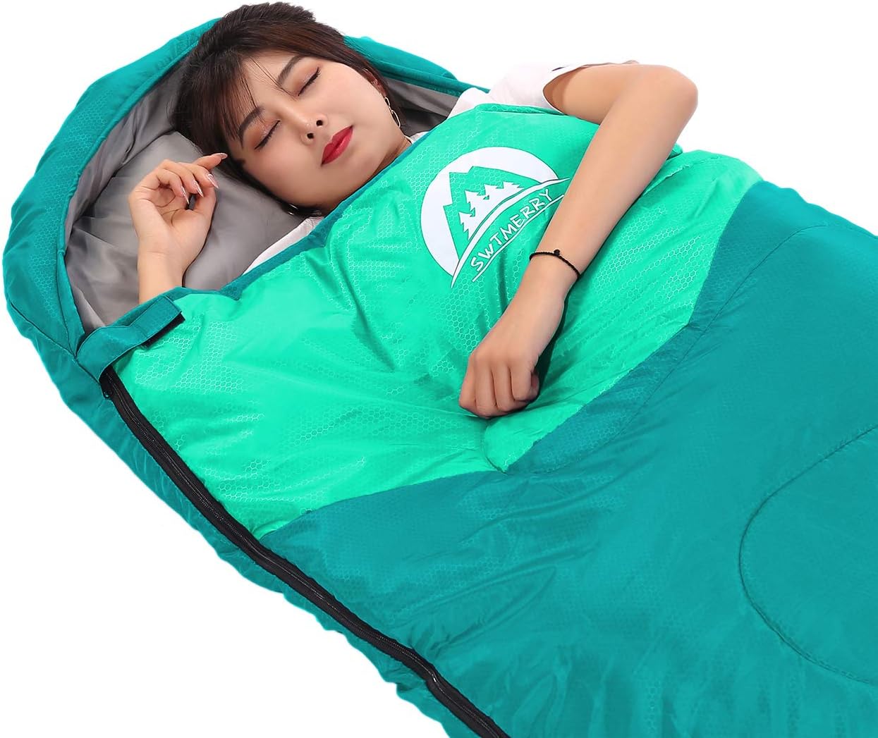 SWTMERRY Sleeping Bag 3 Seasons (Summer, Spring, Fall) Warm & Cool Weather - Lightweight,Waterproof Indoor & Outdoor Use for Kids, Teens & Adults for Hiking and Camping - Image 5