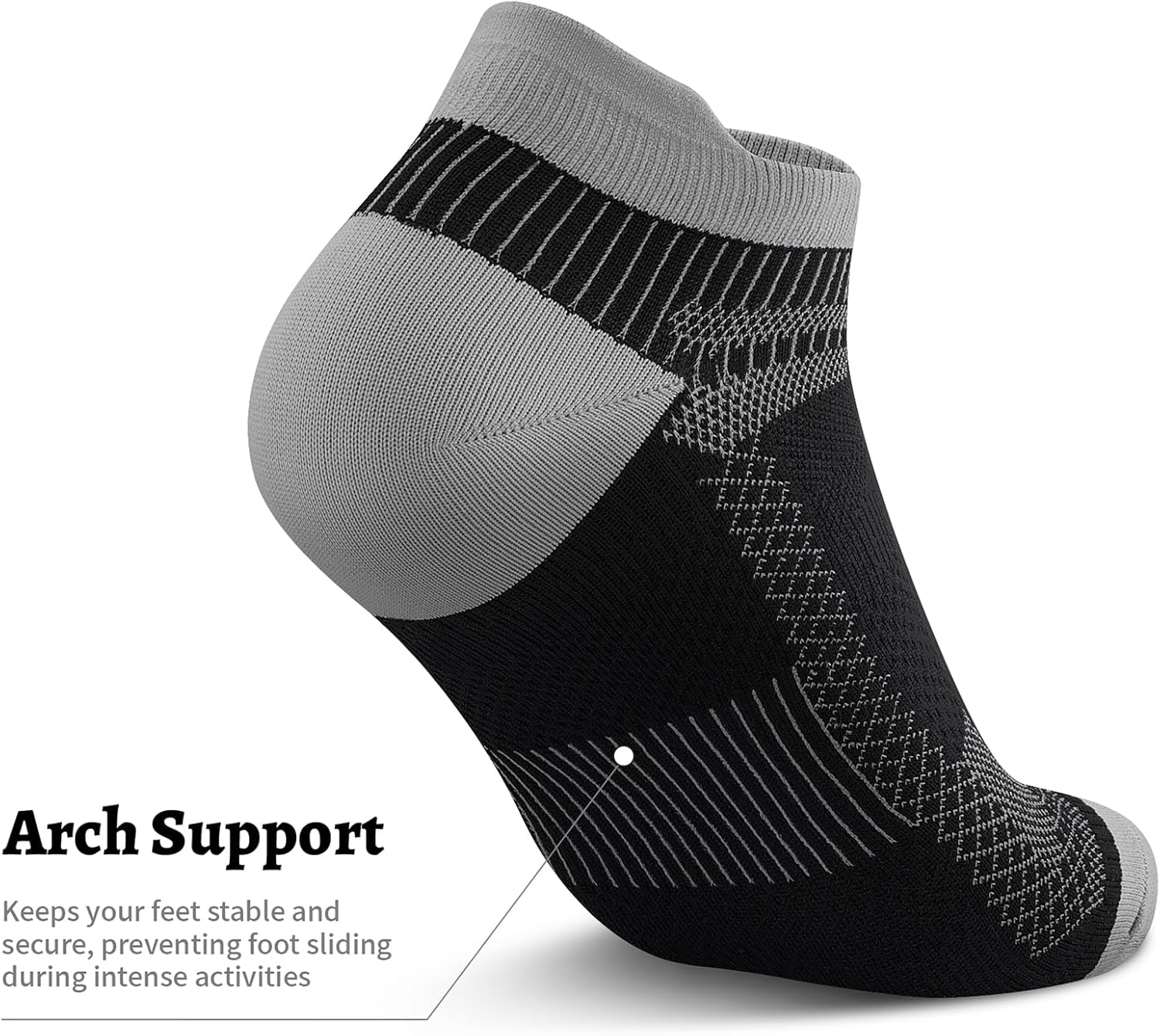 PAPLUS Ankle Compression Sock for Men and Women 2/4/6 Pairs, Low Cut Compression Running Sock with Ankle Support - Image 5