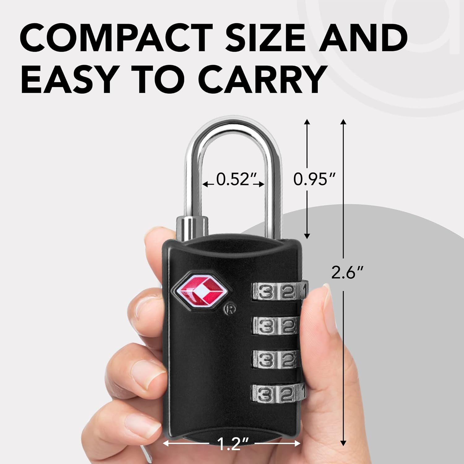 TSA Locks for Luggage, 2-Pc Durable Steel Padlock, Keyless Easy to Read 4-Digit Combination Lock for Backpacks, Travel Suitcases, Toolbox, Filing Cabinets, Baggage & Gym Locker, Black - Image 6