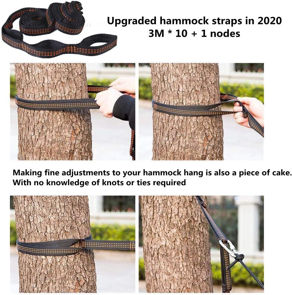 Hammocks for Outside with Mosquito Net,Camping Hammock Lightweight Portable Parachute 2 Person Outdoor Hammock for Indoor Backpacking Survival Travel Patio Army Green - Image 9
