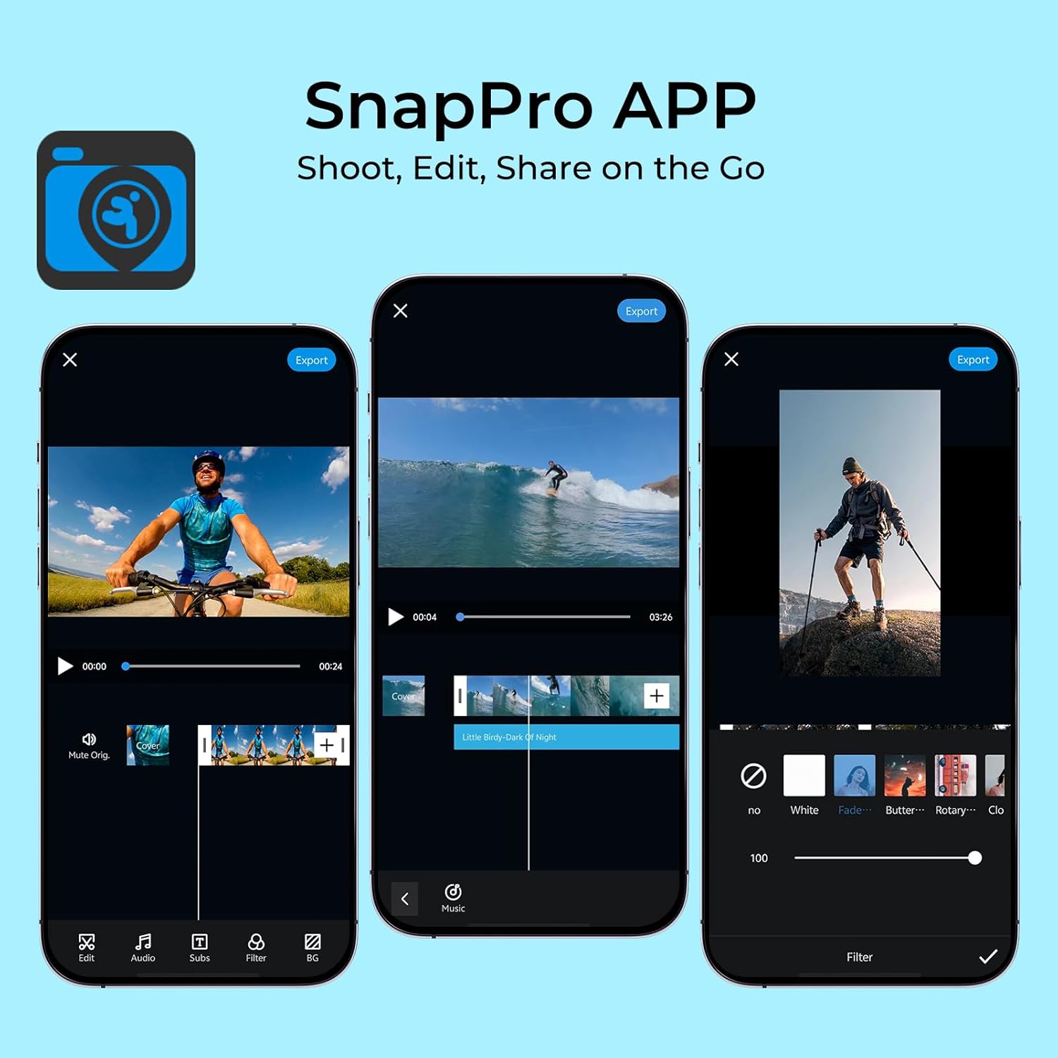 icefox i7 Action Camera 4K 60FPS 30MP with 2X 2150mAh Batteries, Underwater Camera with 5X Zoom, EIS, Powered by Snappro App,Support Video&Photo Editing,Waterproof, WiFi Remote Control - Image 6